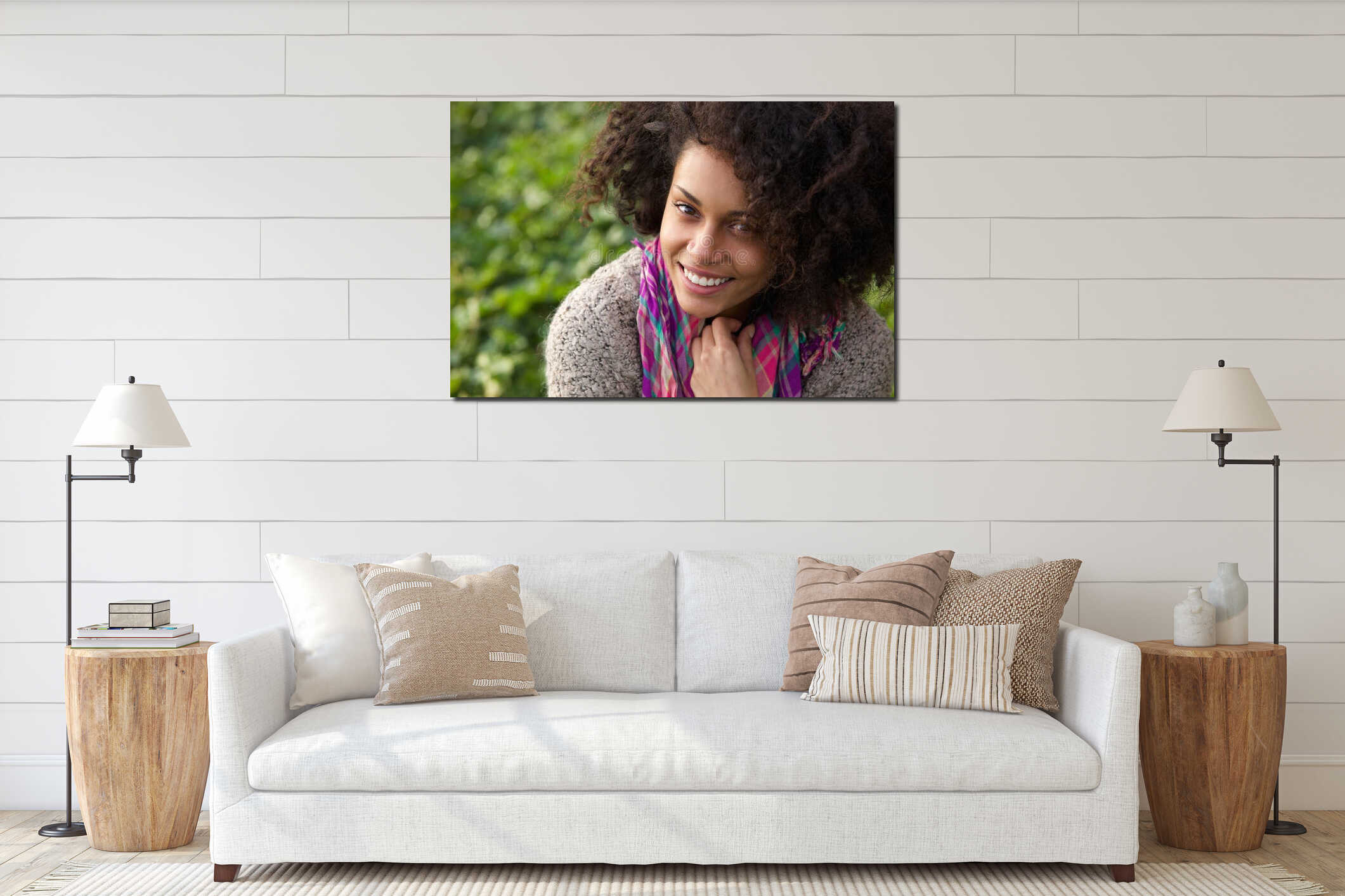 Canvas hanging interior mockup