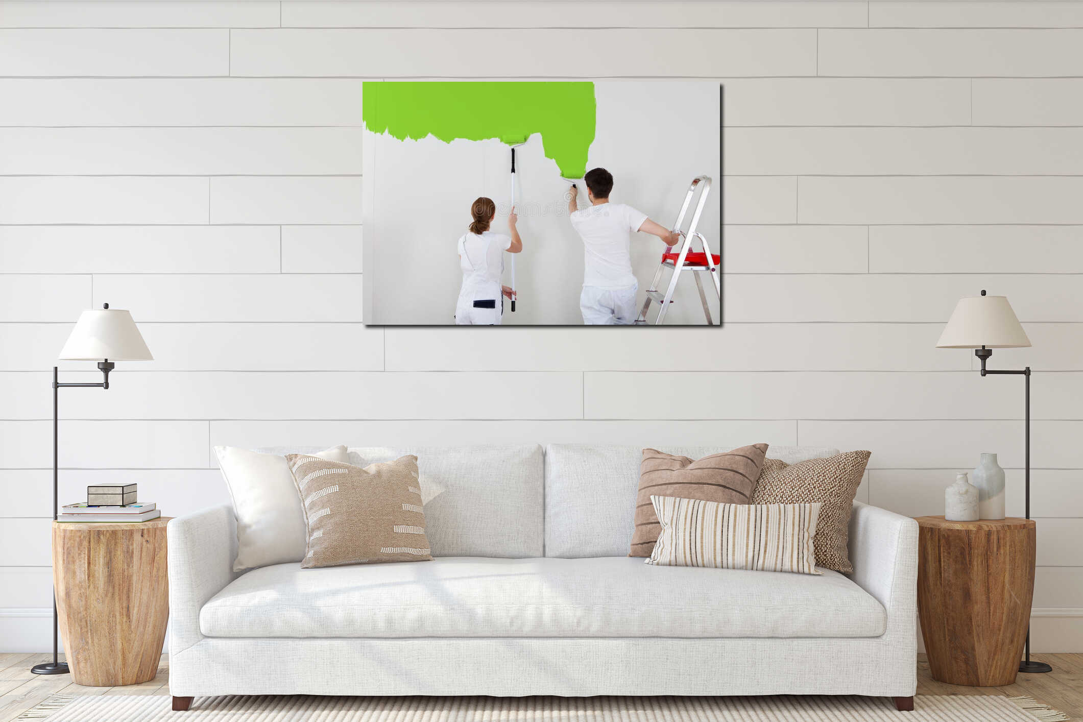 Canvas hanging interior mockup