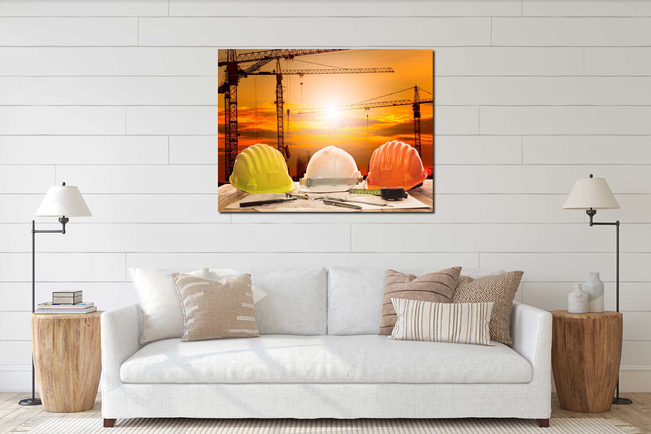 Canvas hanging interior mockup