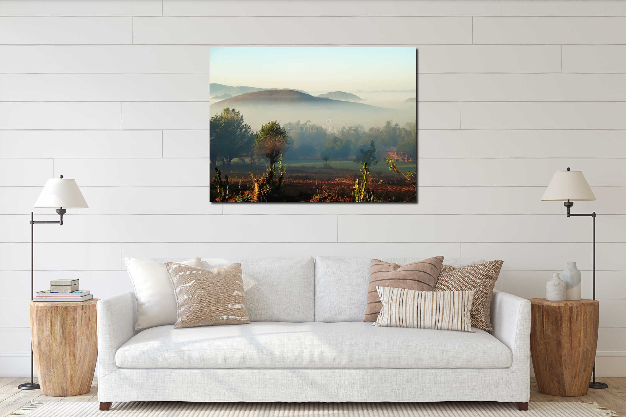 Canvas hanging interior mockup