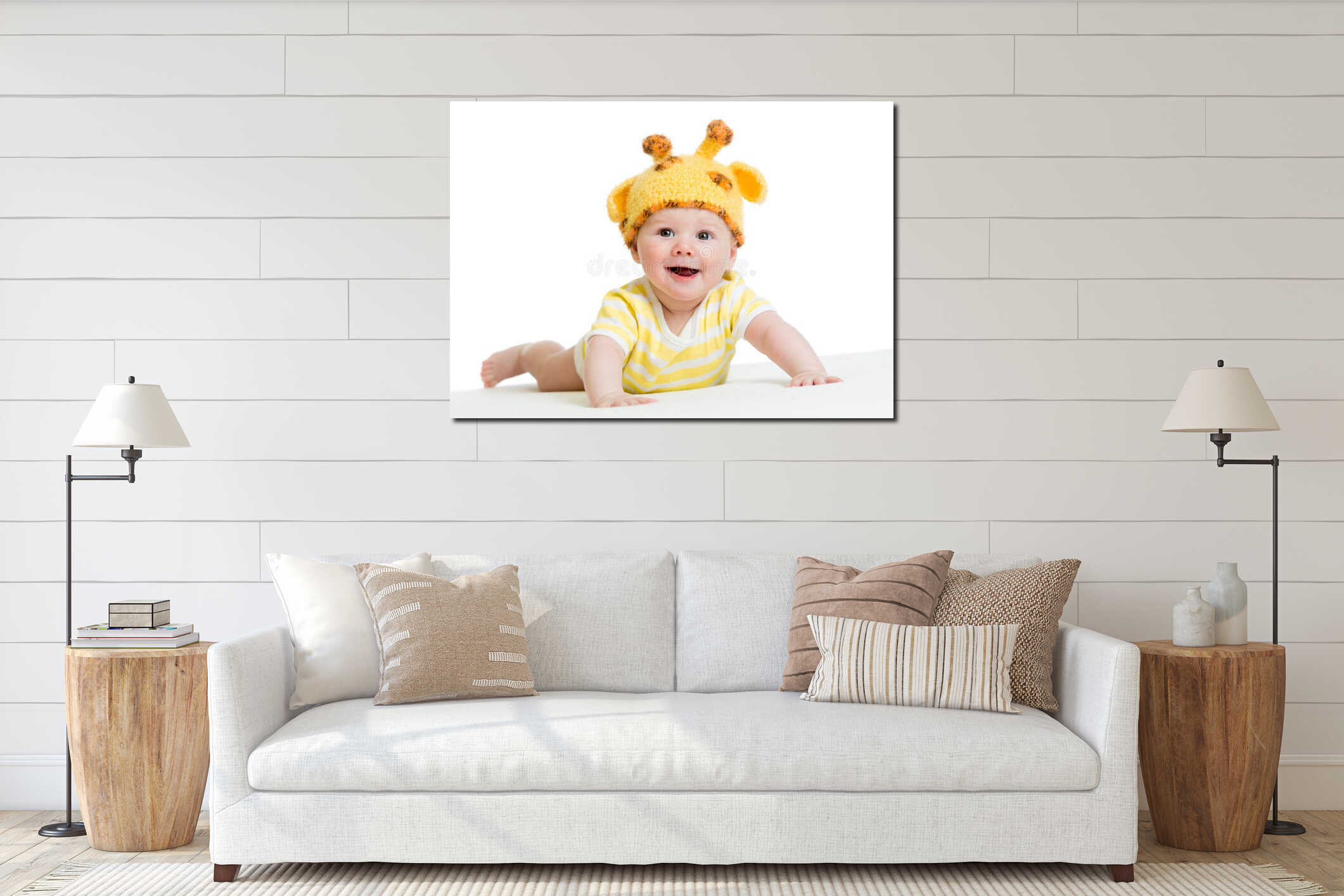 Canvas hanging interior mockup