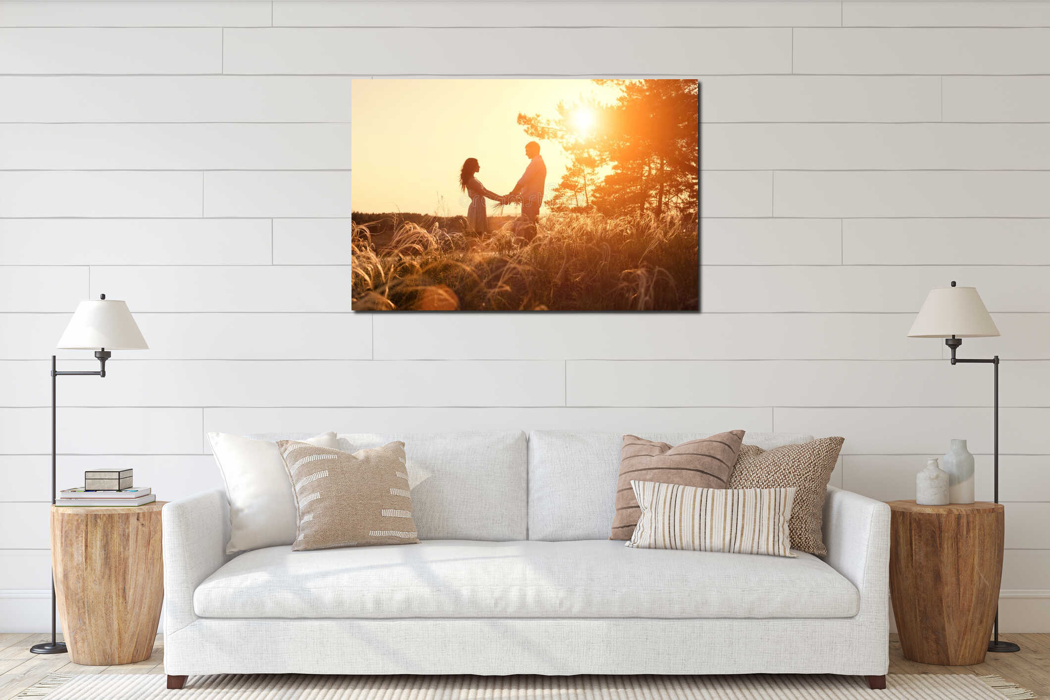 Canvas hanging interior mockup