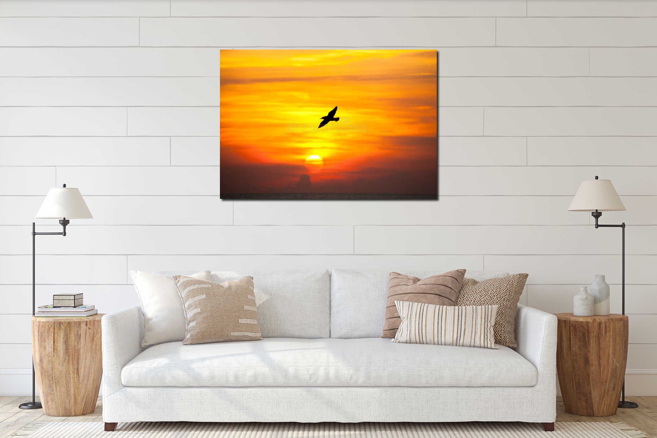 Canvas hanging interior mockup