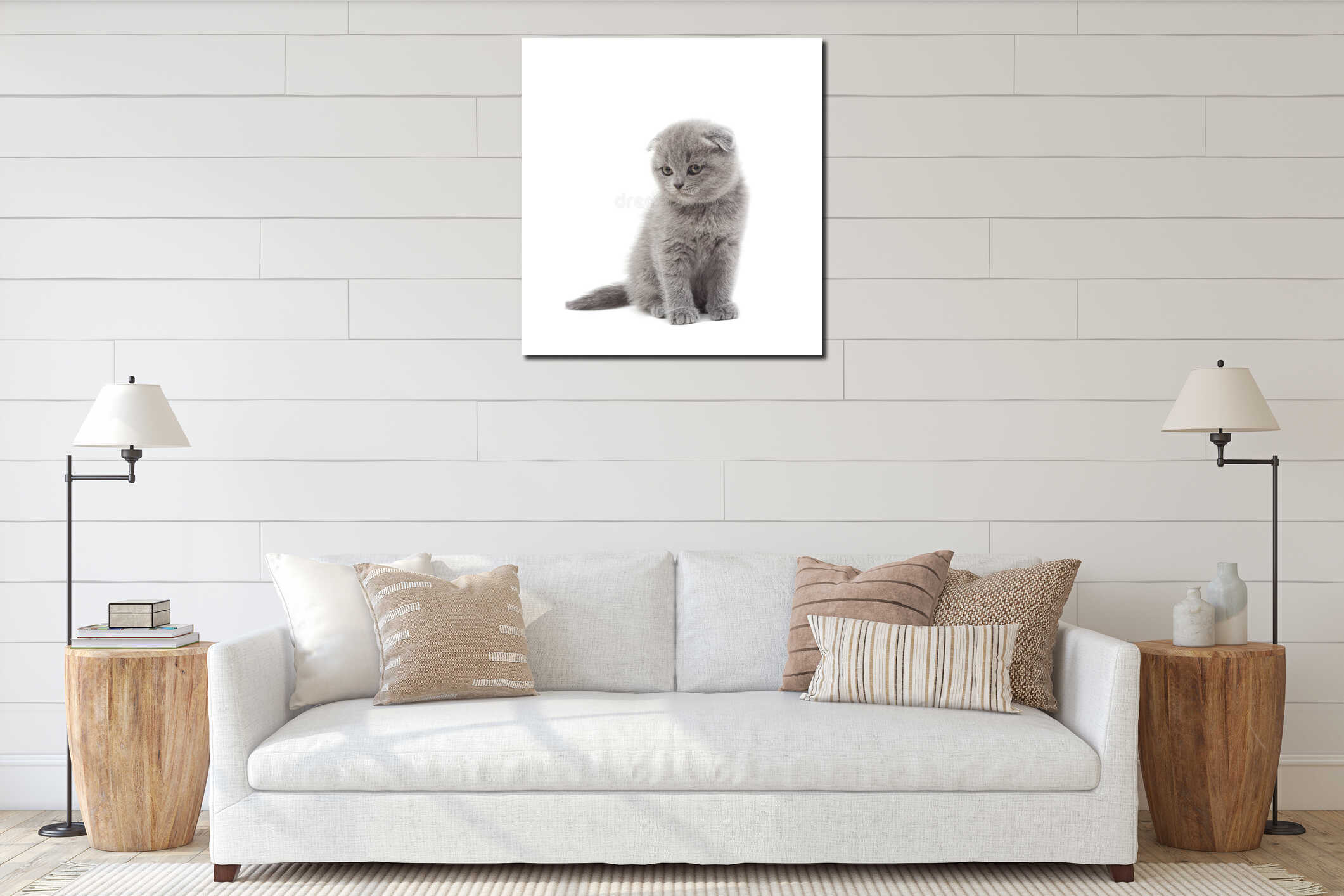 Canvas hanging interior mockup