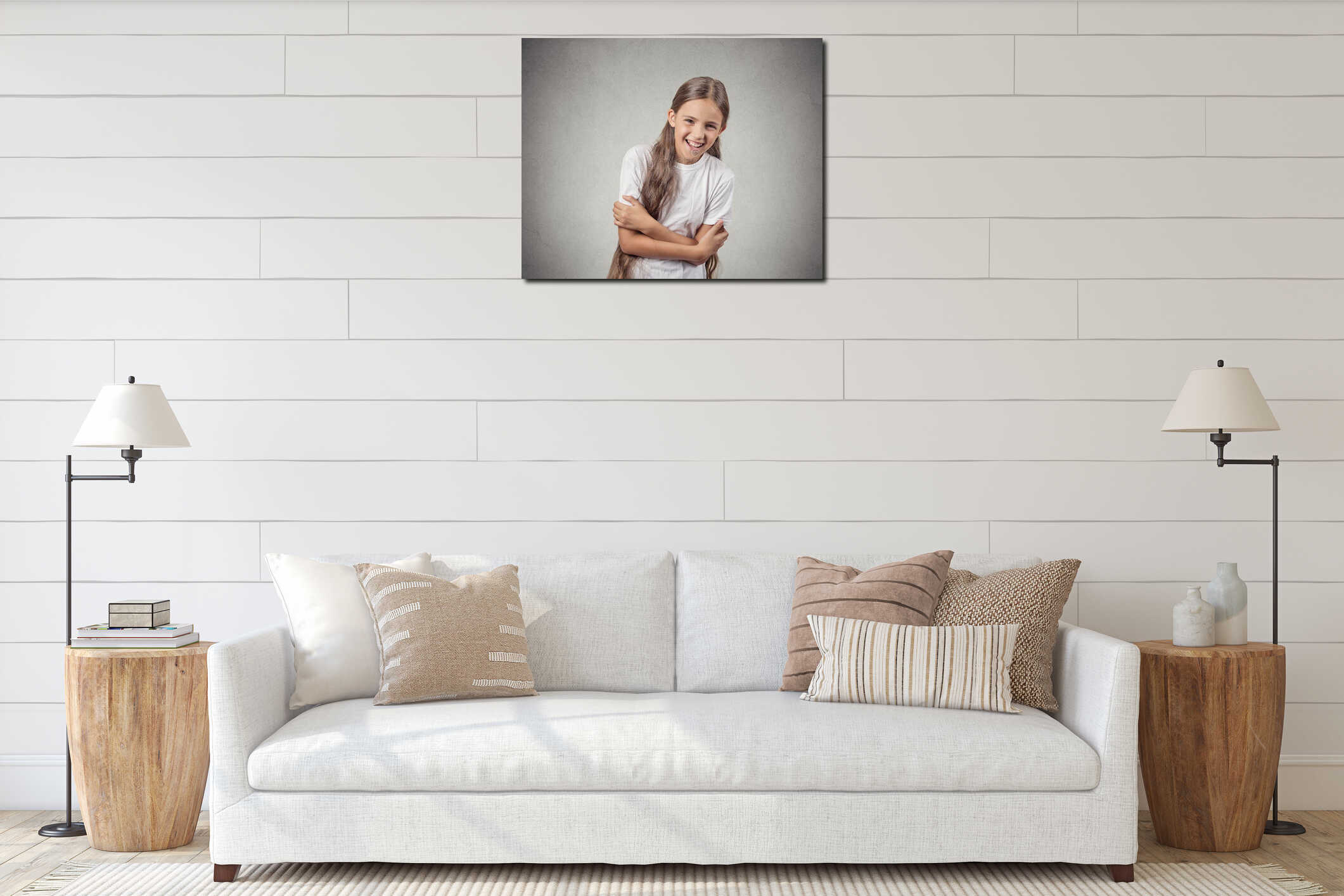 Canvas hanging interior mockup