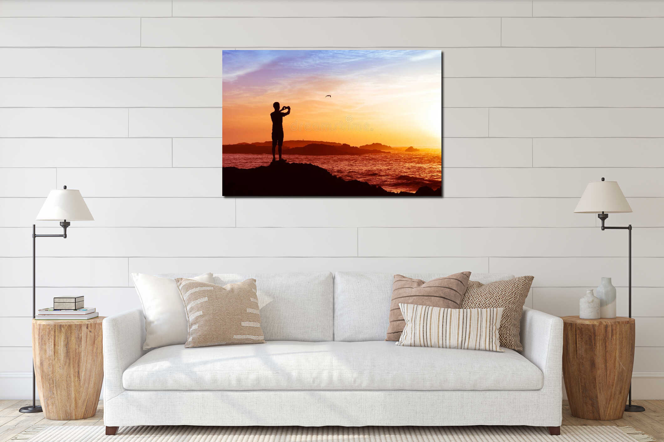 Canvas hanging interior mockup