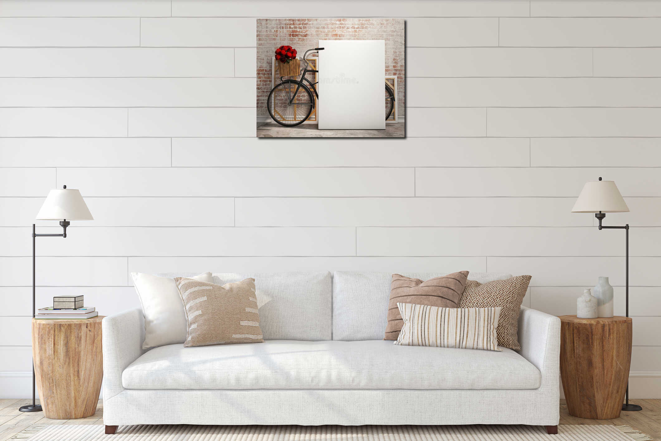 Canvas hanging interior mockup
