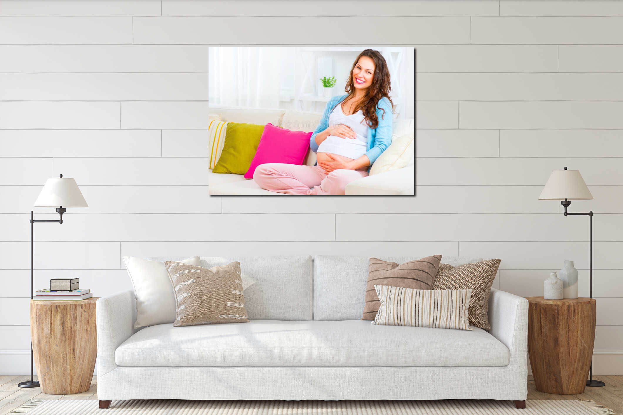Canvas hanging interior mockup
