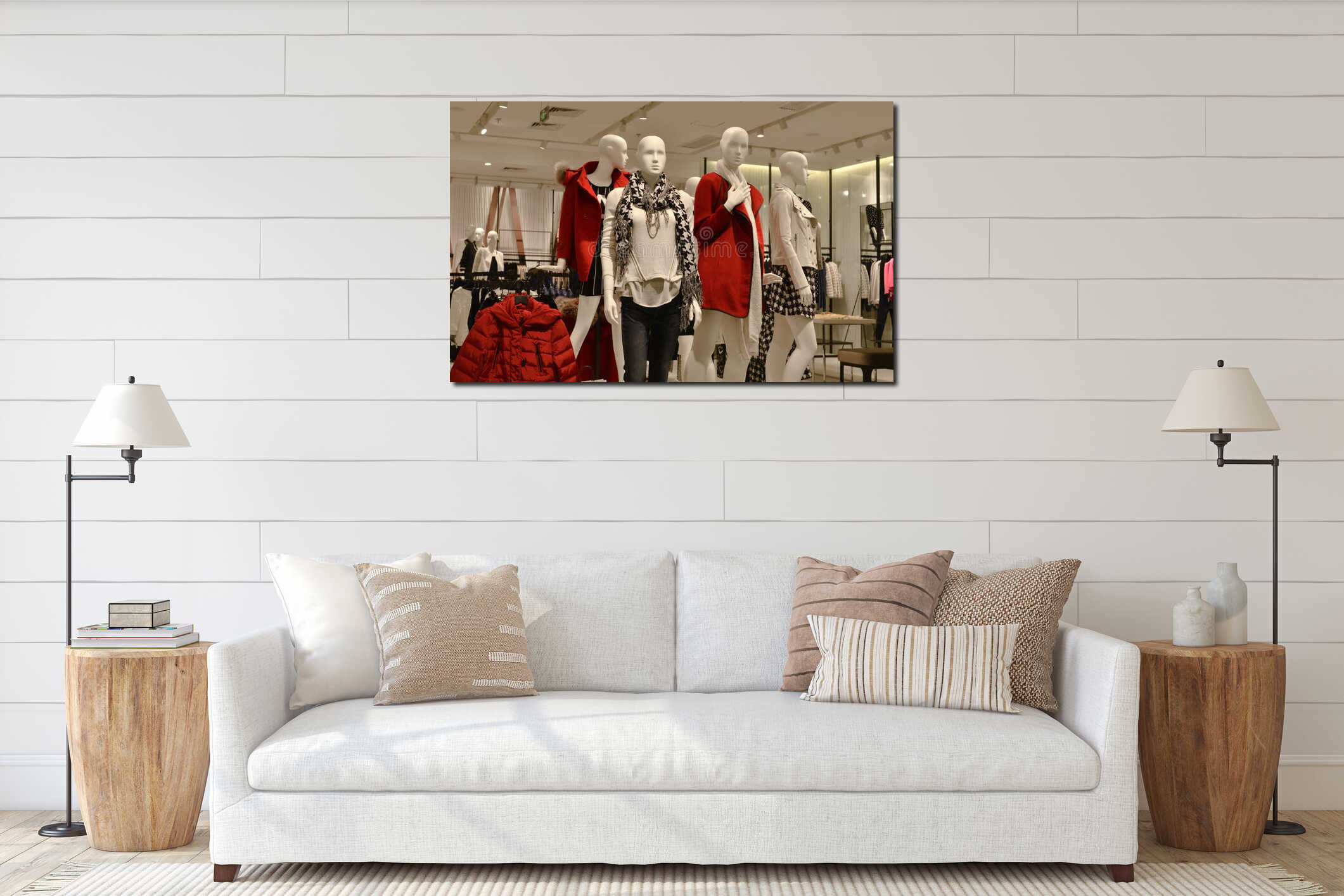 Canvas hanging interior mockup