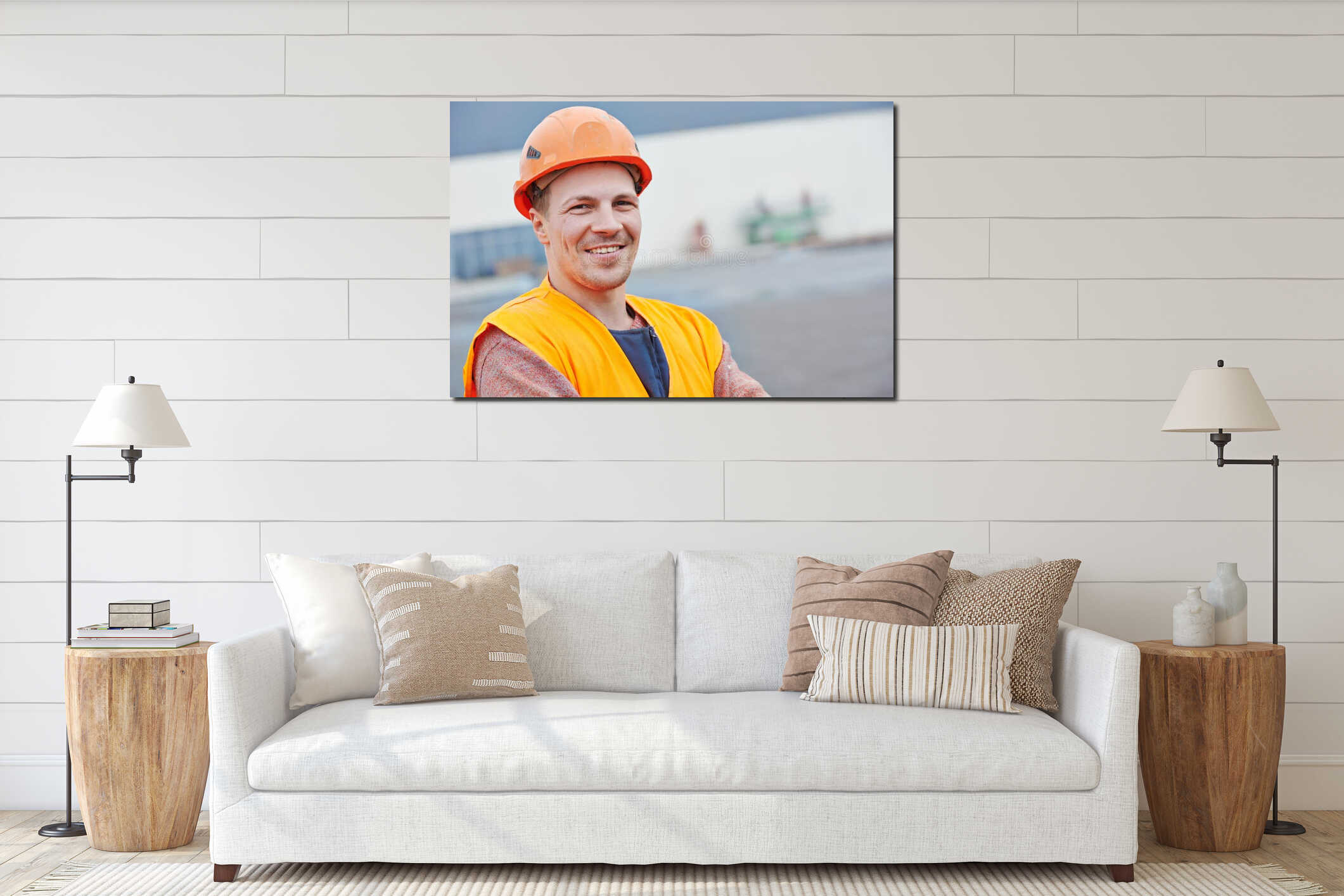 Canvas hanging interior mockup