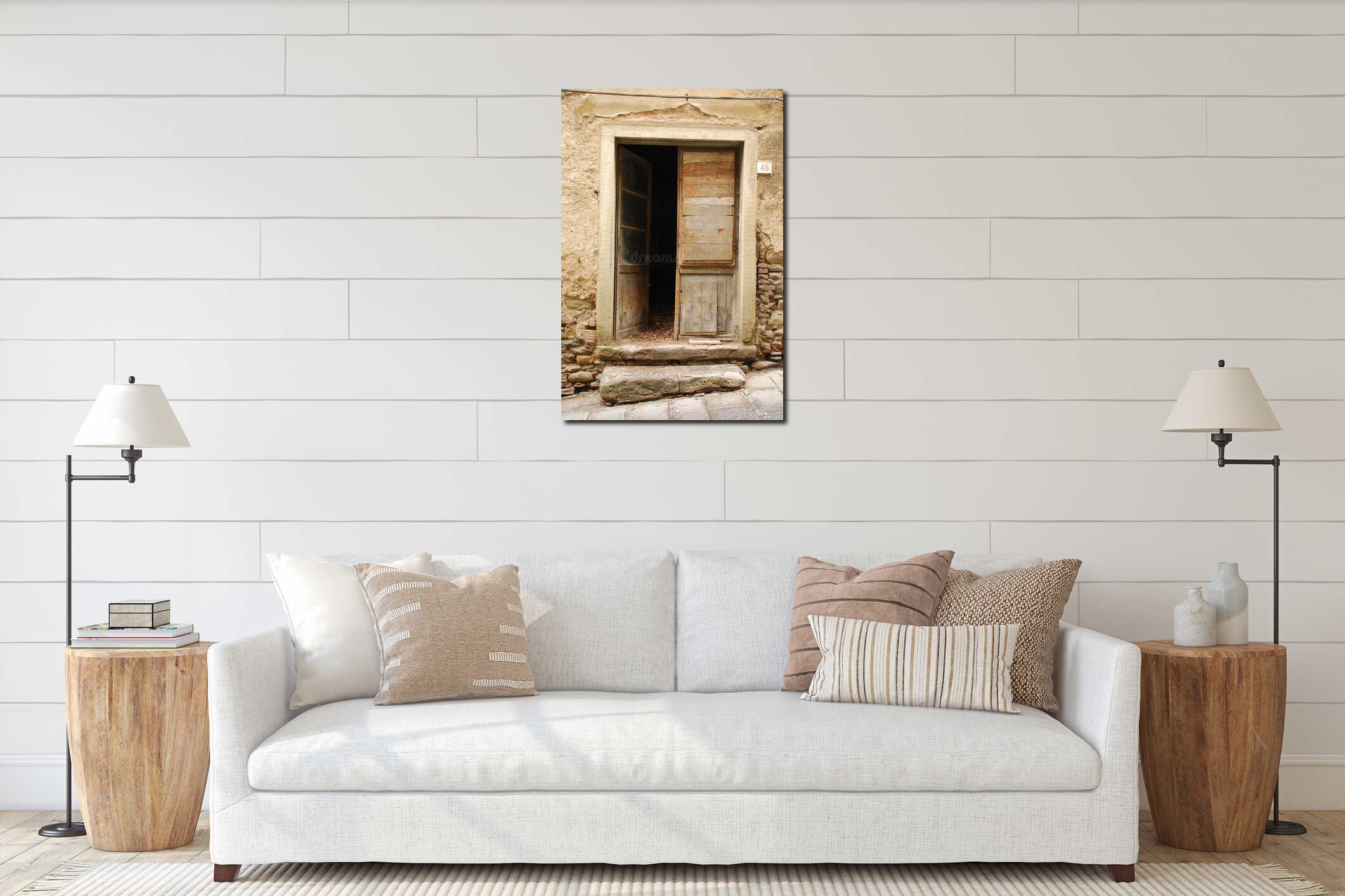 Canvas hanging interior mockup