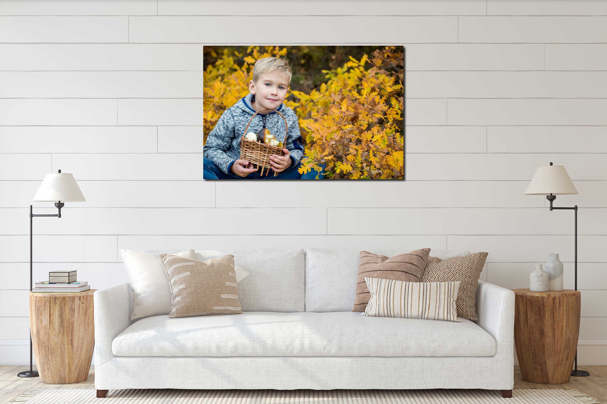 Canvas hanging interior mockup