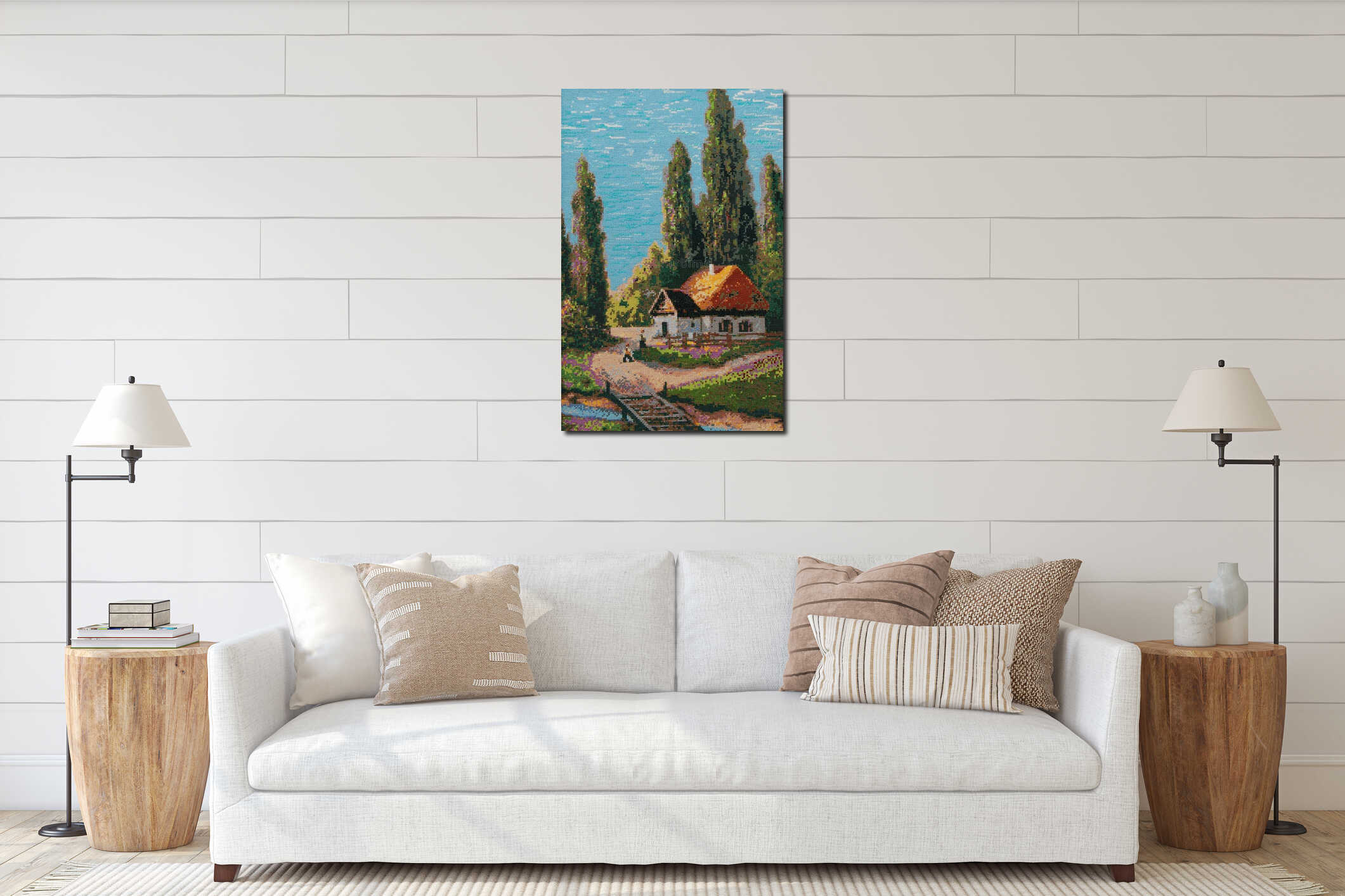 Canvas hanging interior mockup