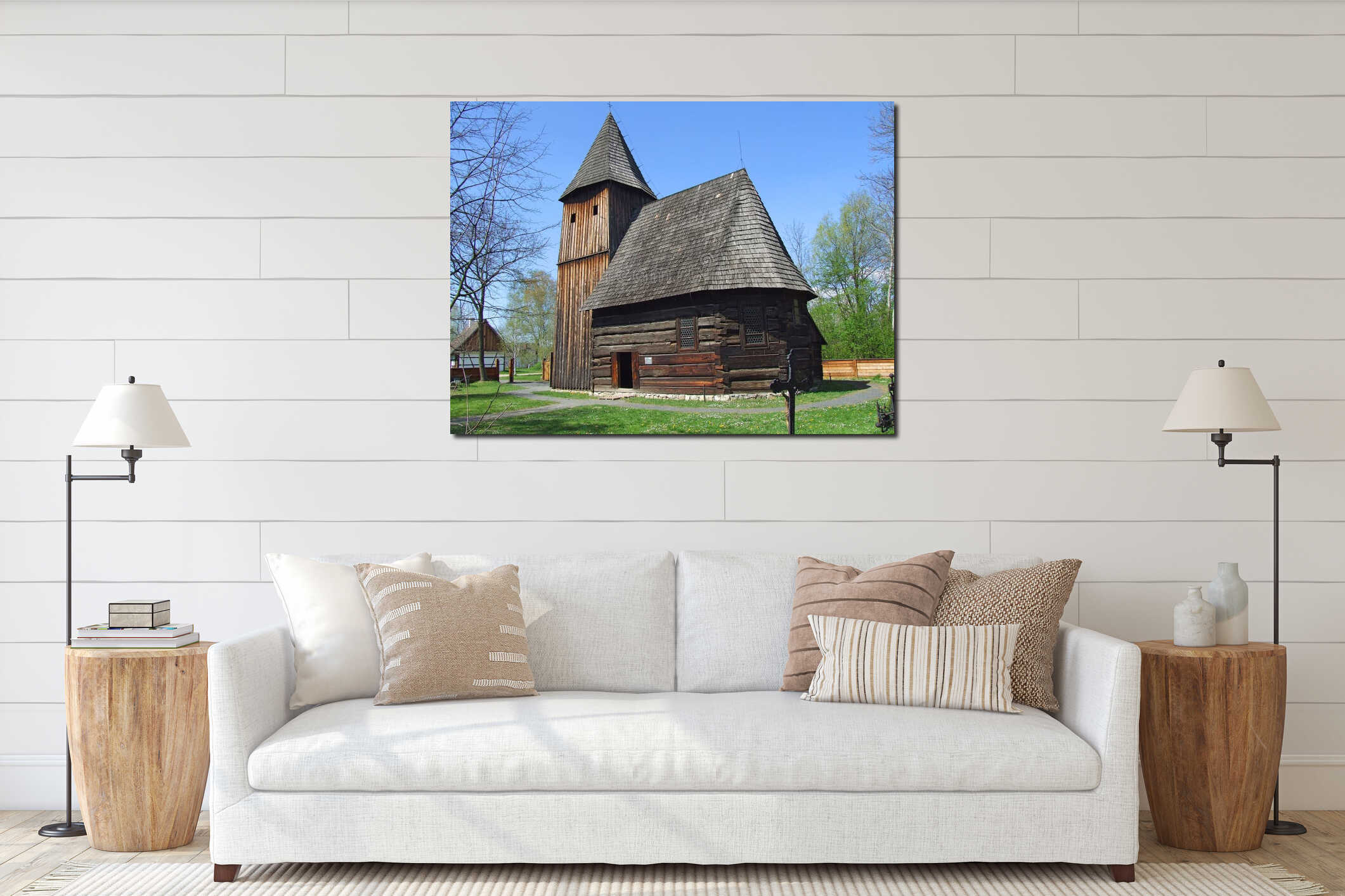 Canvas hanging interior mockup