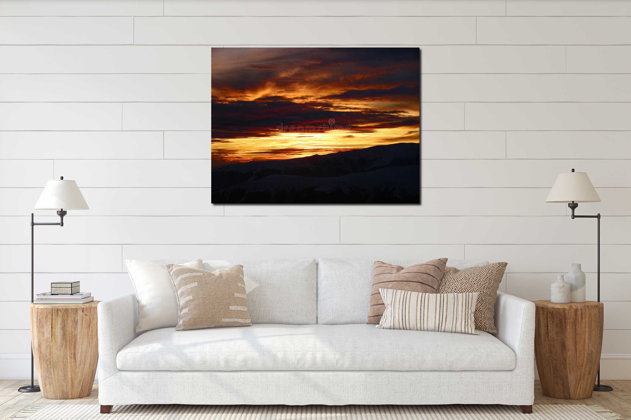 Canvas hanging interior mockup