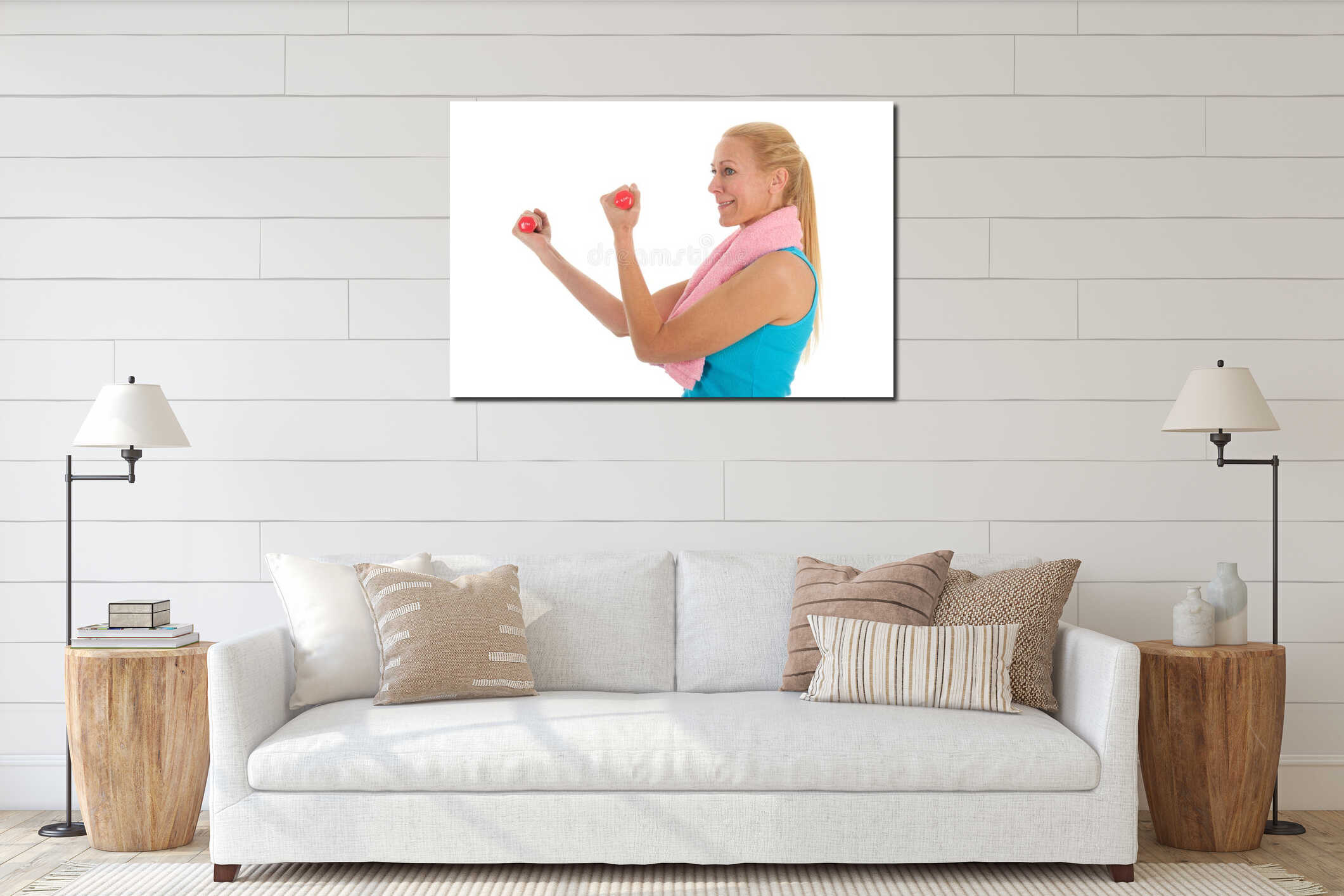 Canvas hanging interior mockup