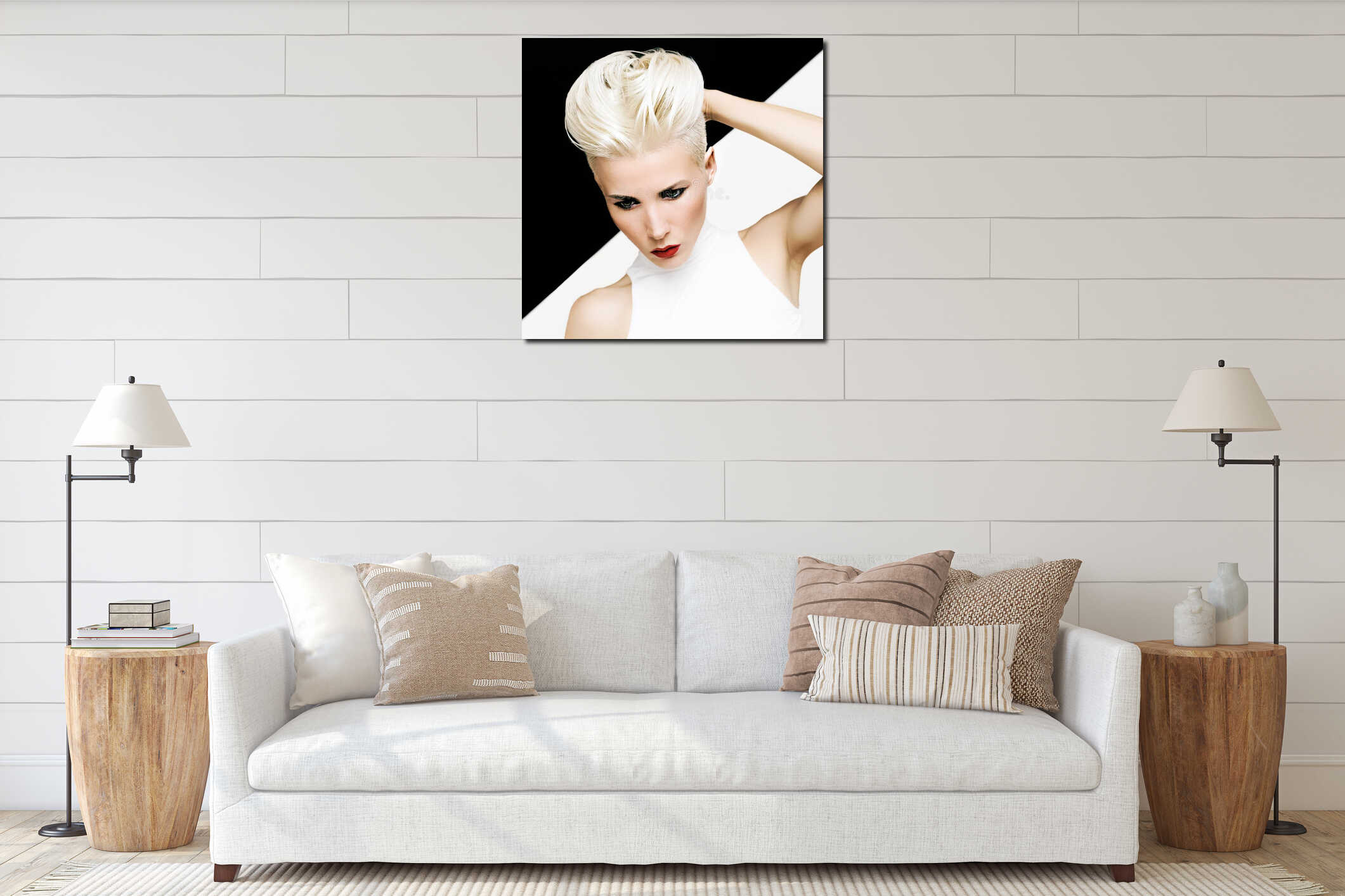 Canvas hanging interior mockup