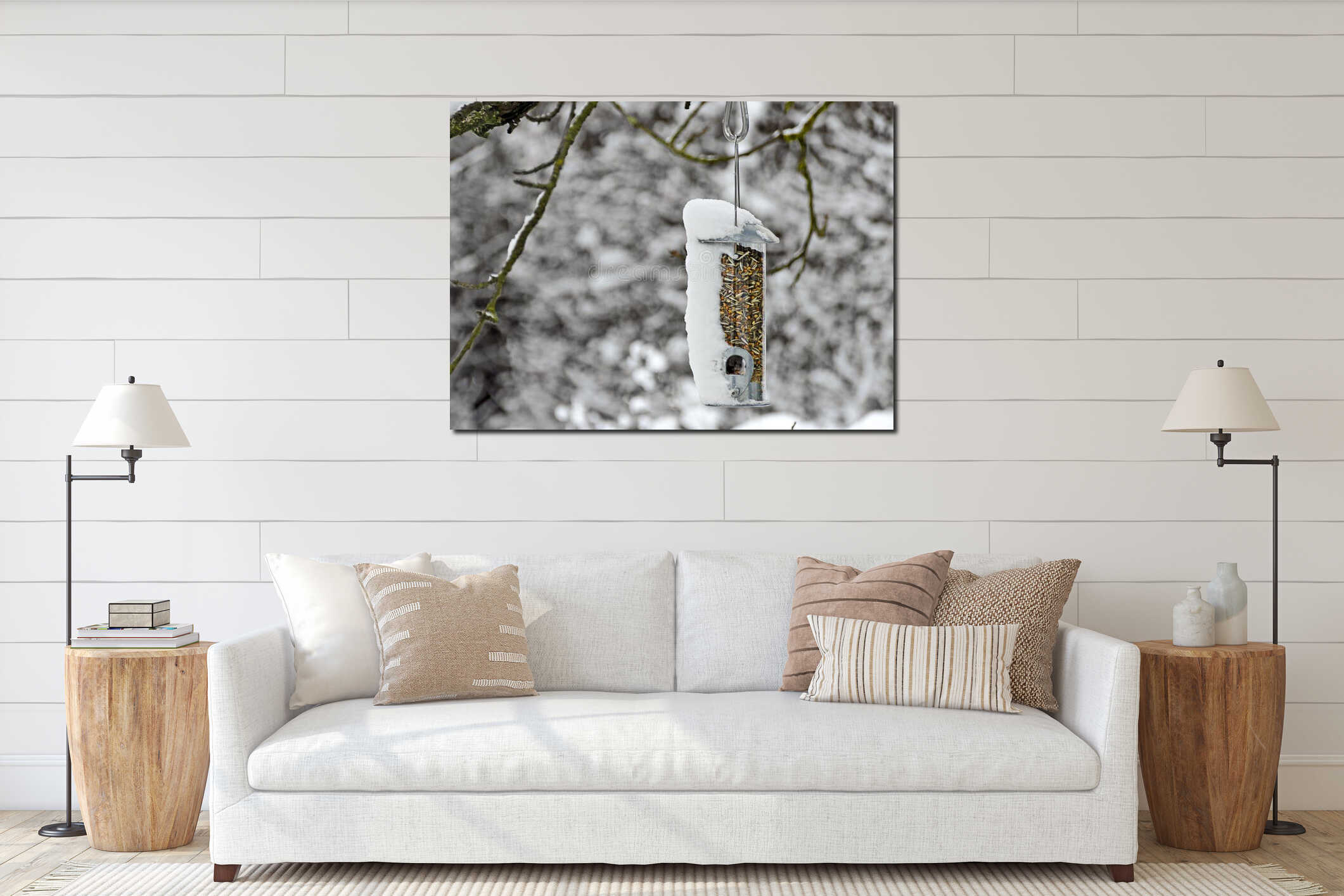 Canvas hanging interior mockup