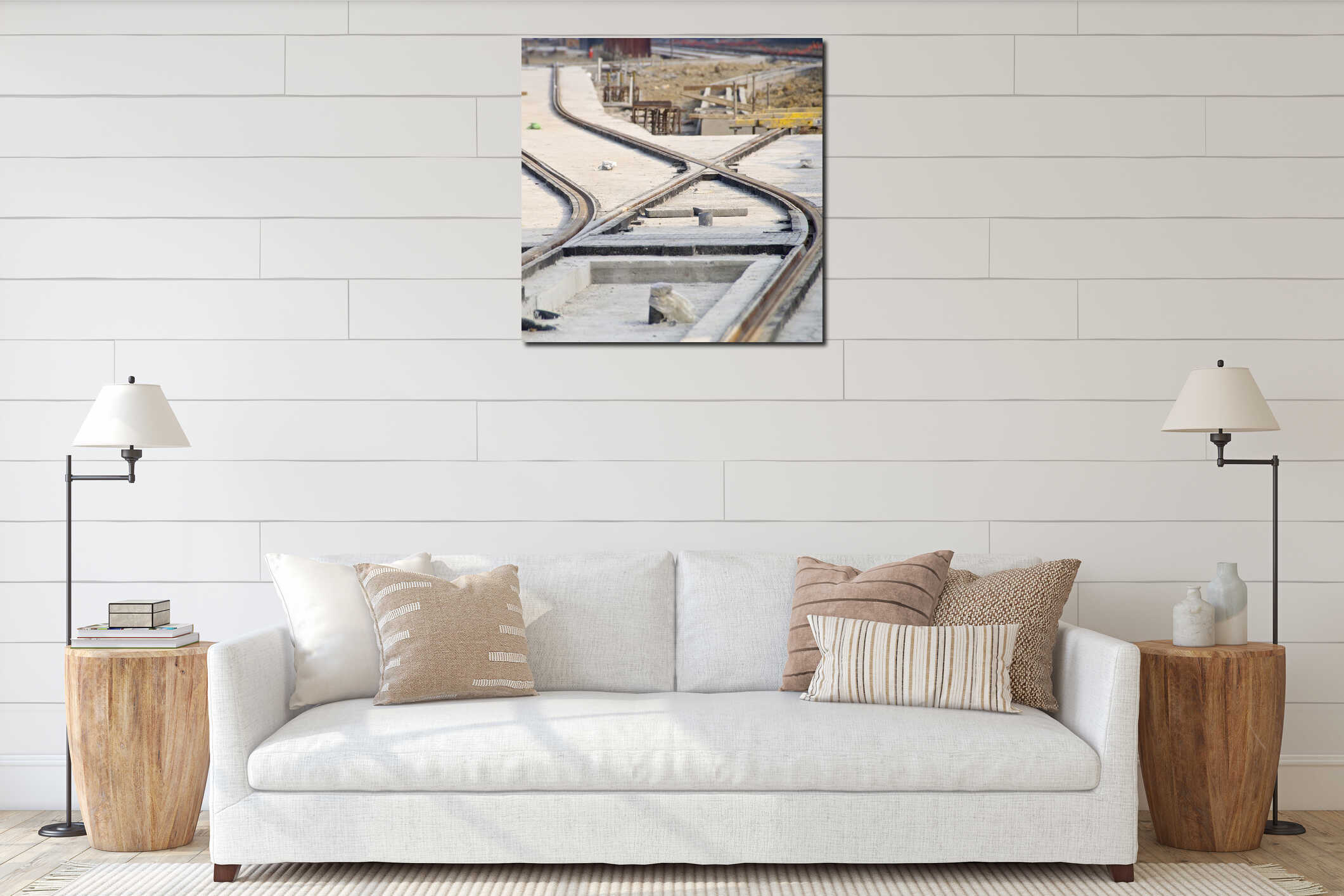 Canvas hanging interior mockup