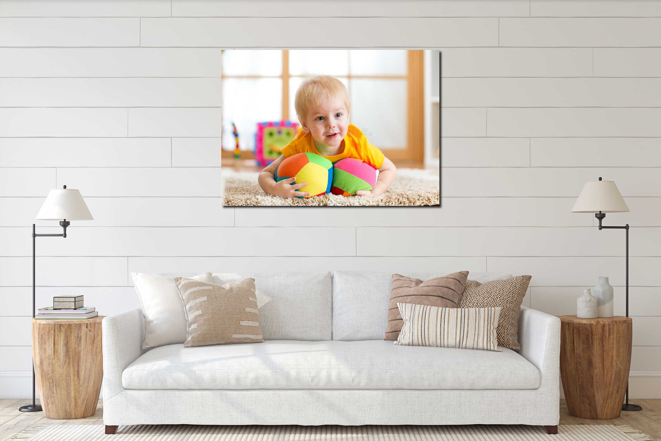 Canvas hanging interior mockup