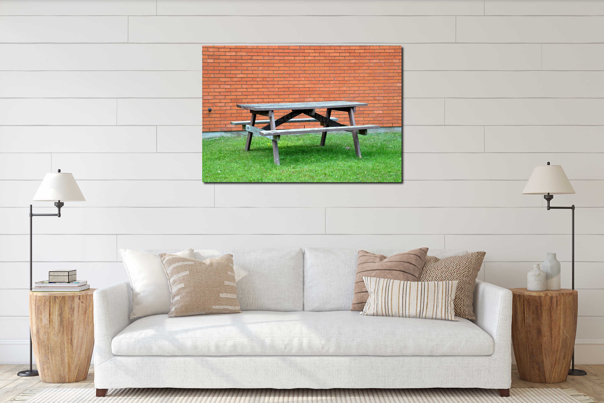 Canvas hanging interior mockup