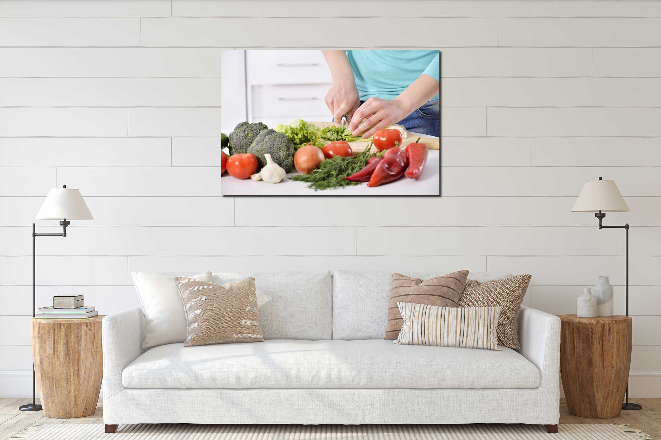 Canvas hanging interior mockup