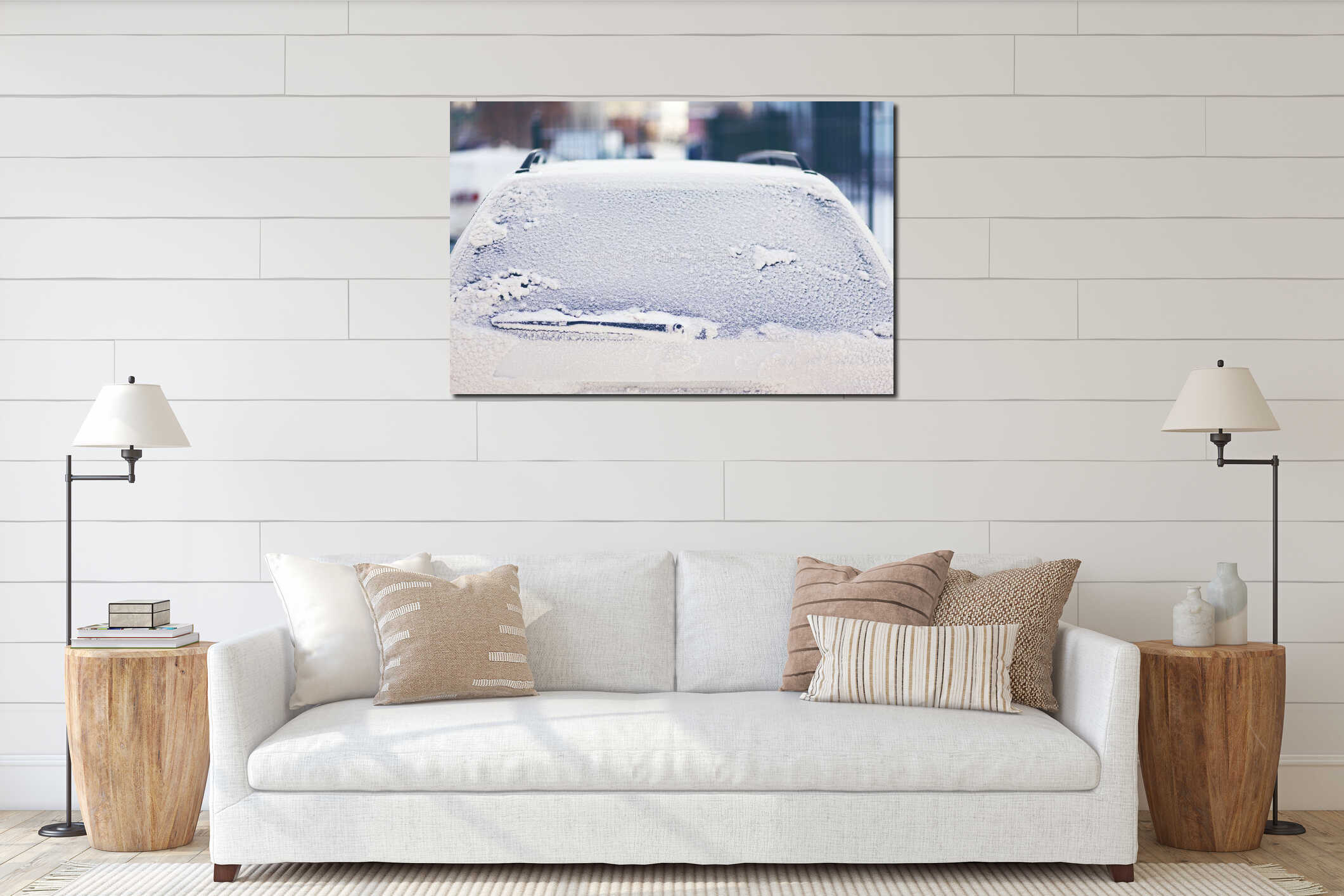 Canvas hanging interior mockup