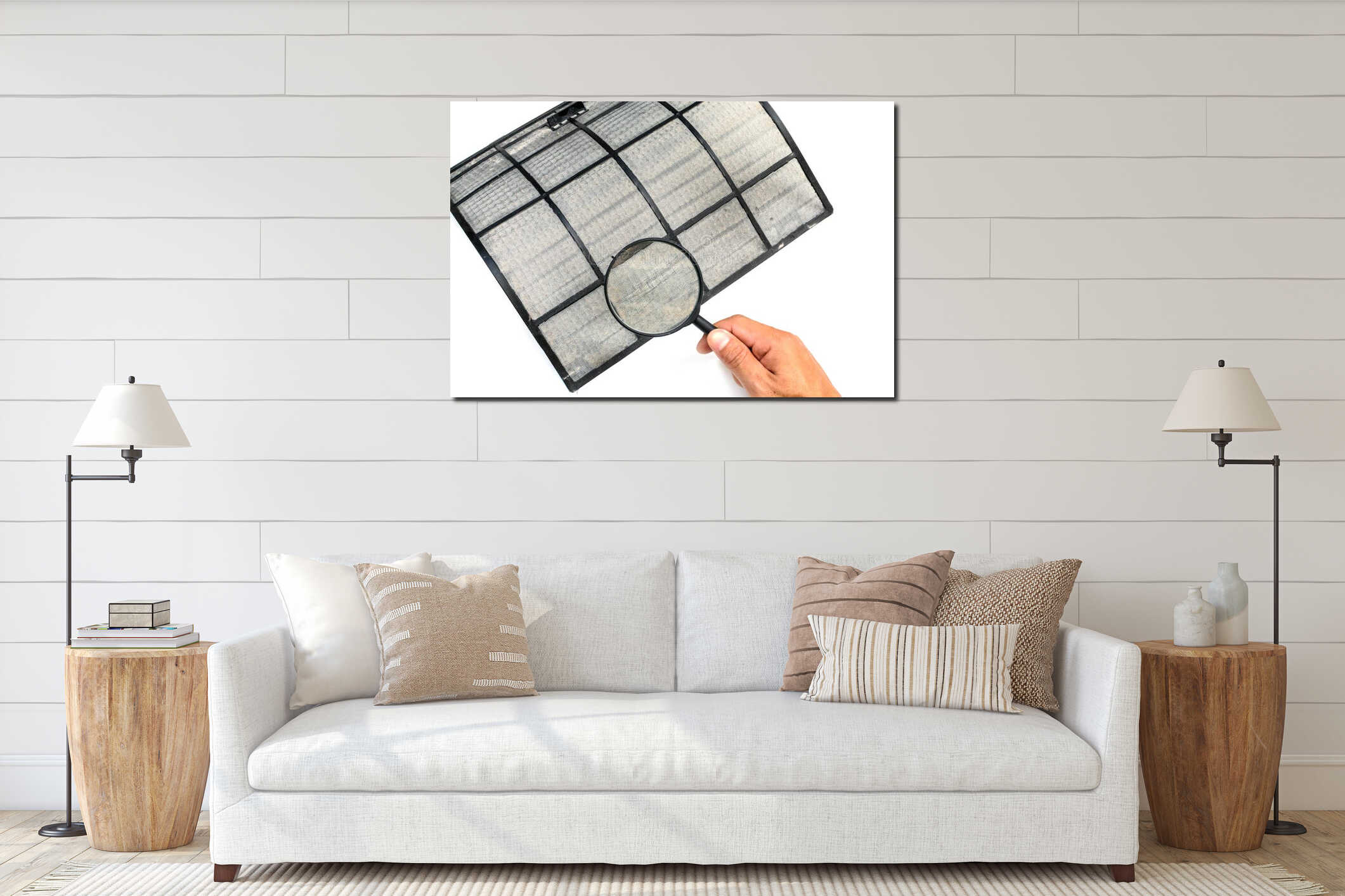 Canvas hanging interior mockup