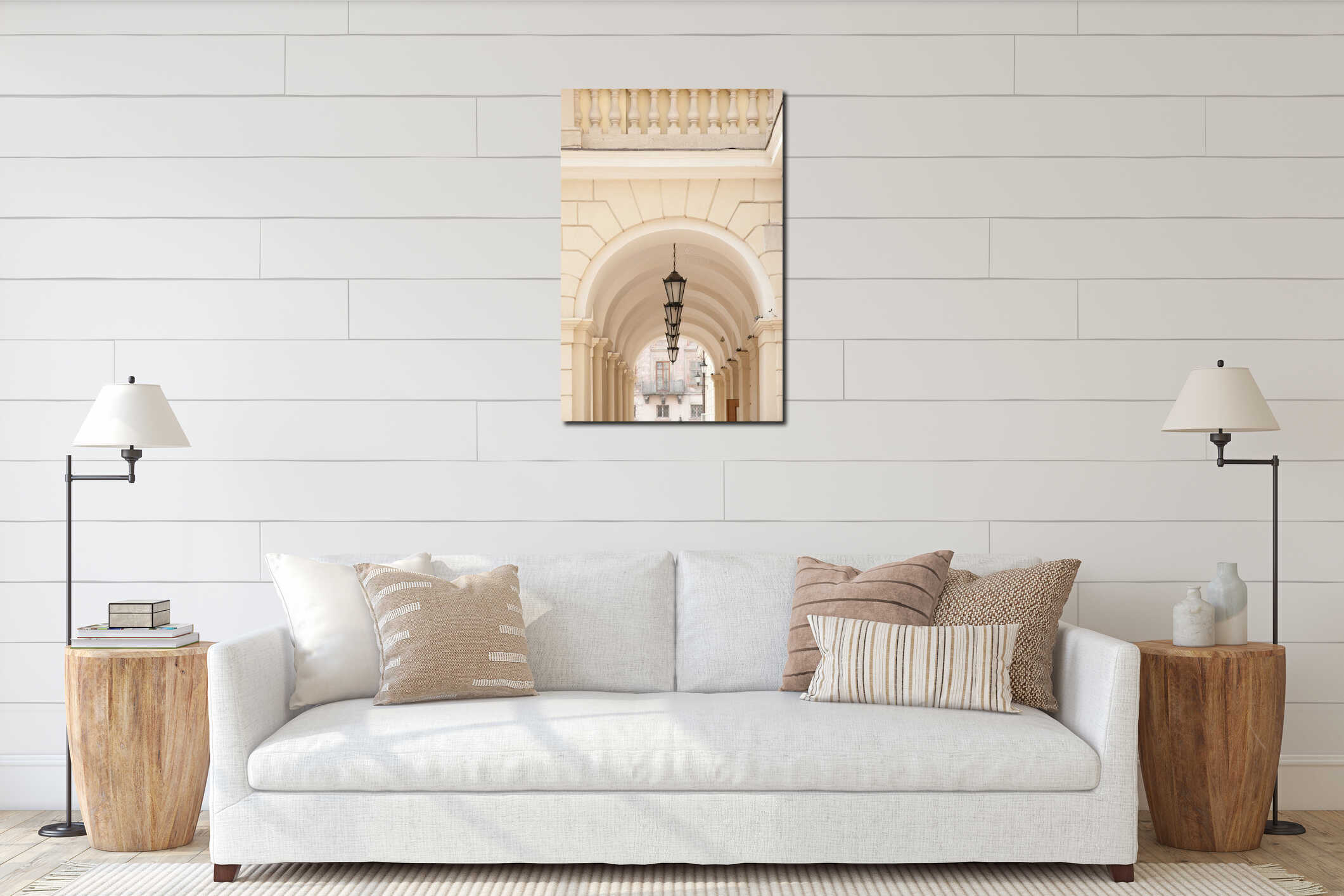 Canvas hanging interior mockup