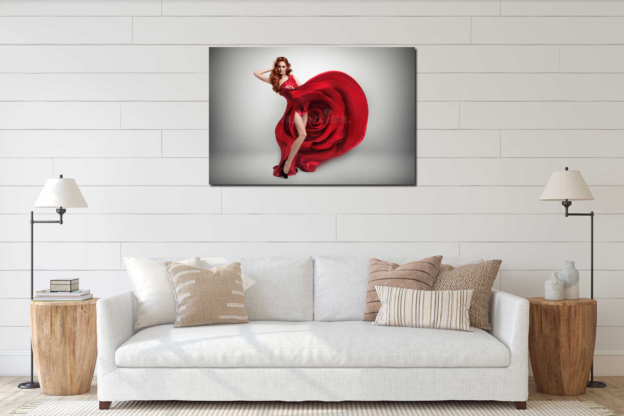 Canvas hanging interior mockup