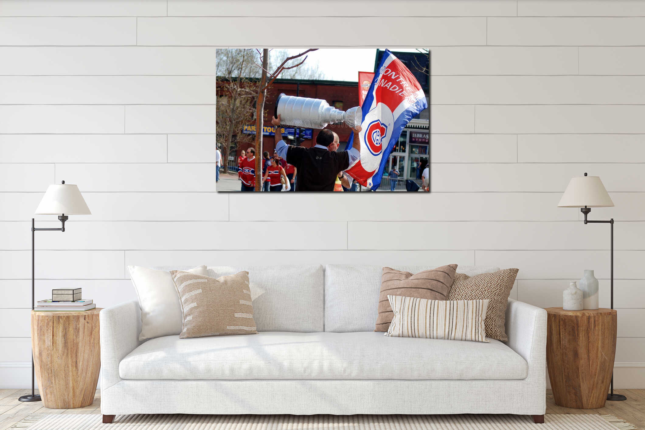 Canvas hanging interior mockup