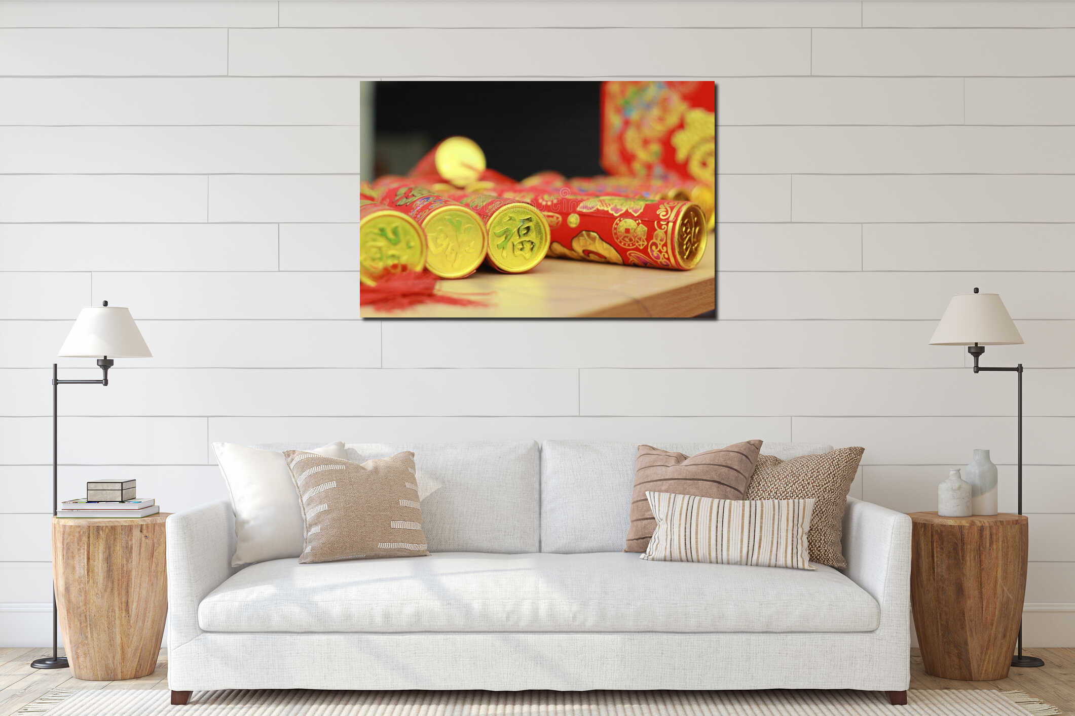 Canvas hanging interior mockup