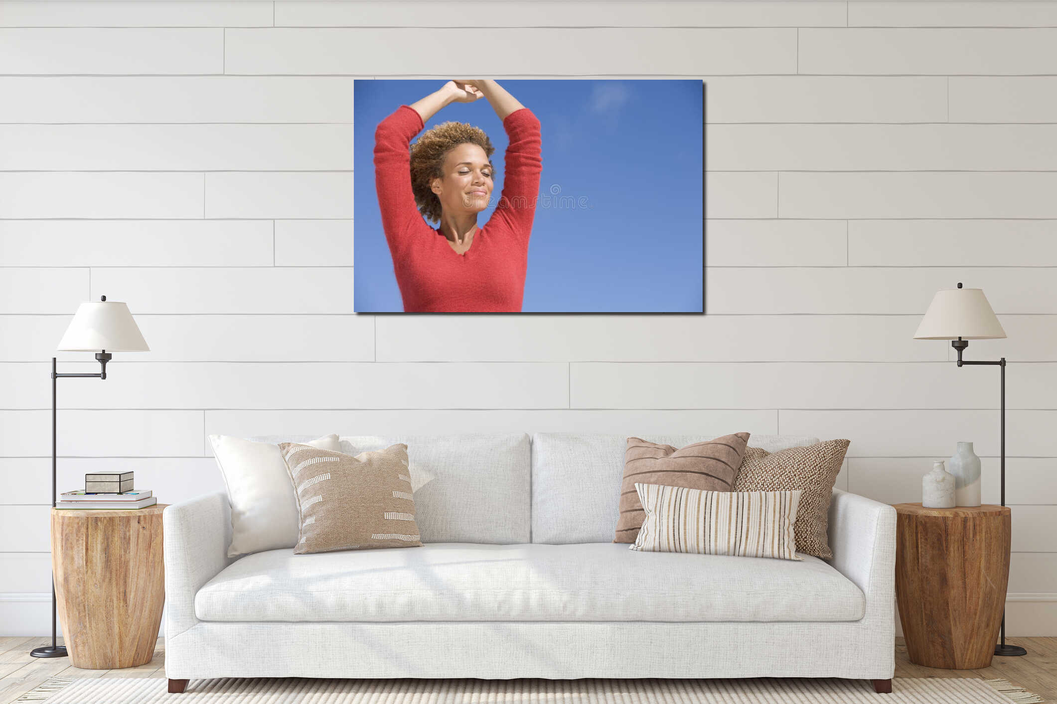 Canvas hanging interior mockup