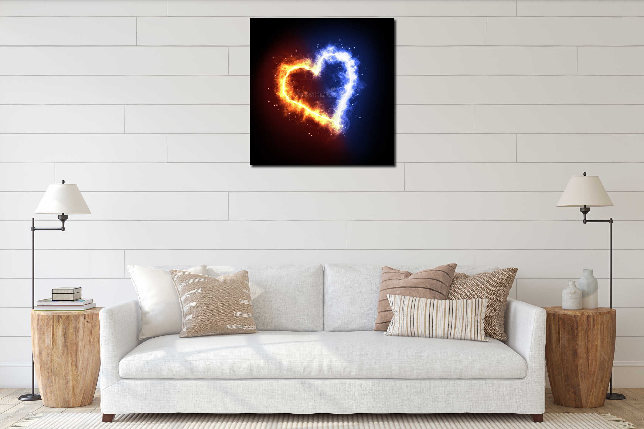 Canvas hanging interior mockup