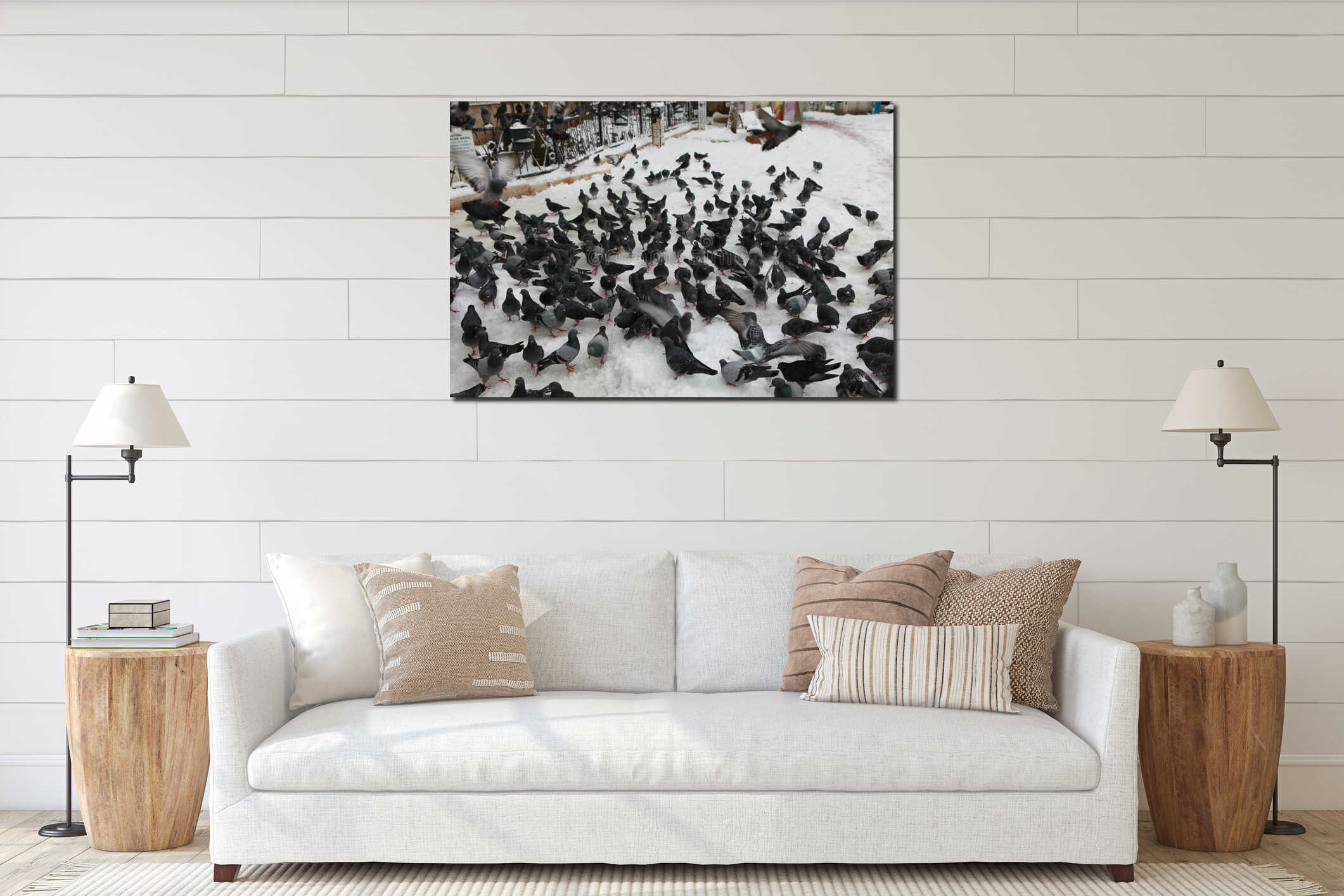 Canvas hanging interior mockup