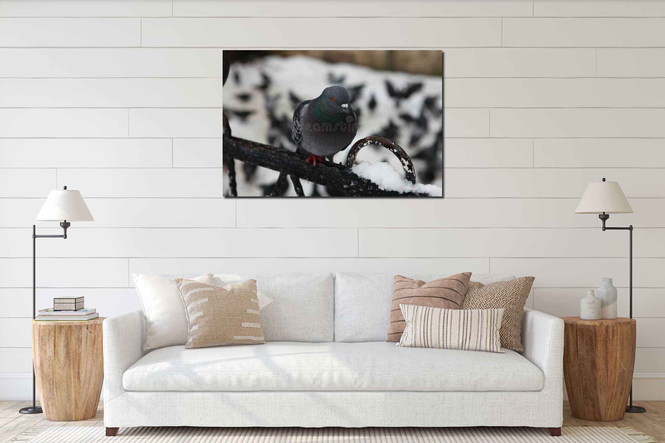 Canvas hanging interior mockup