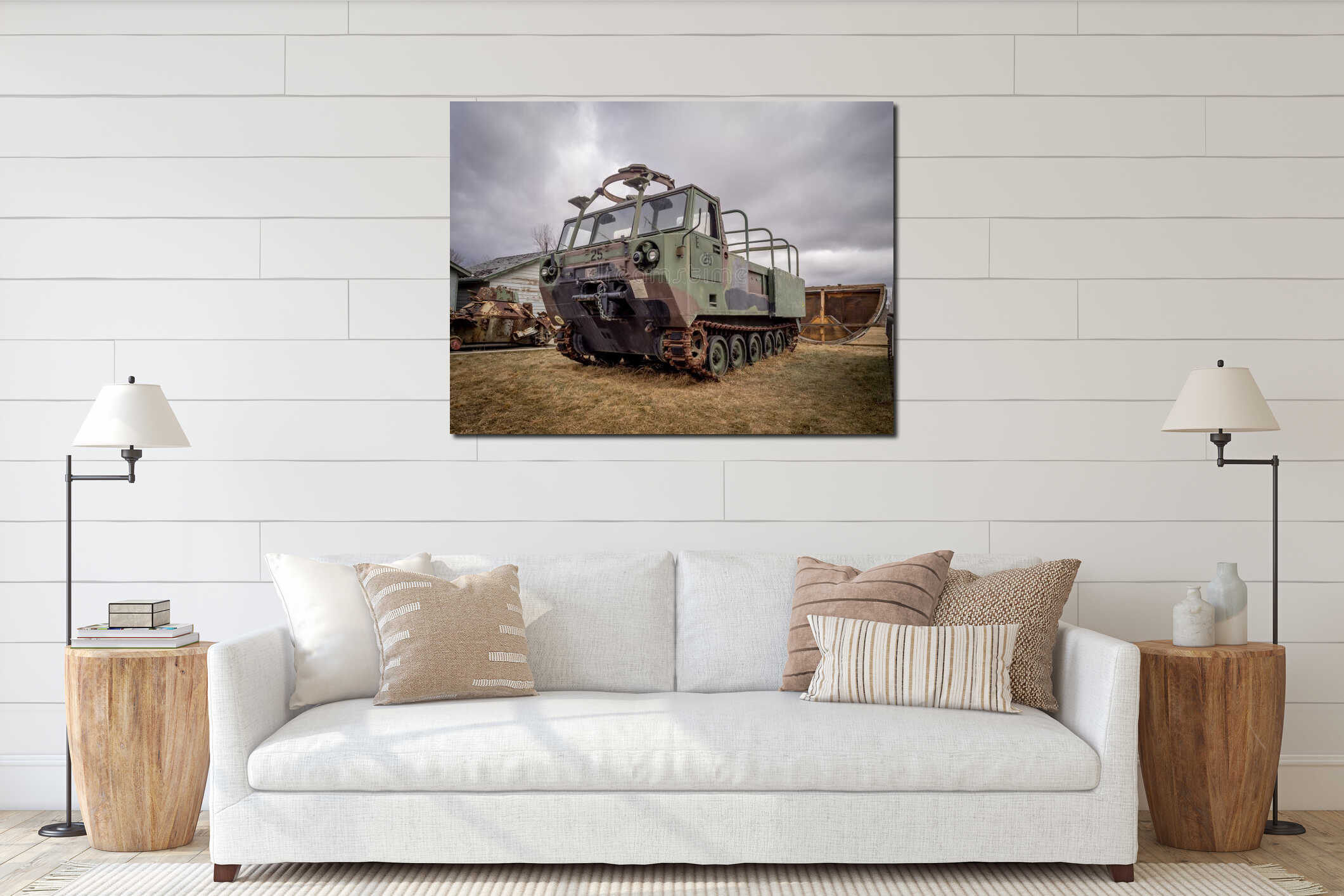 Canvas hanging interior mockup