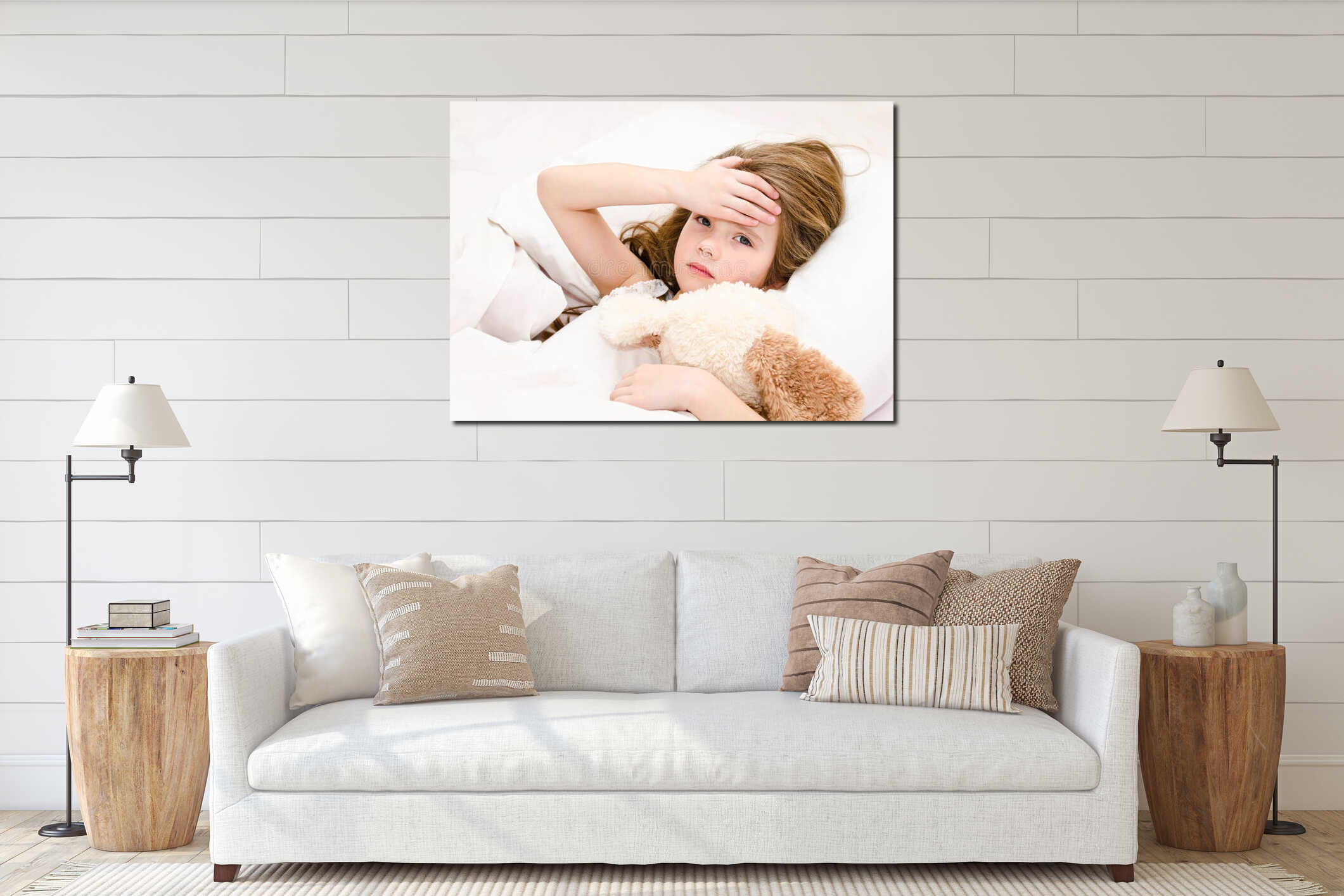 Canvas hanging interior mockup