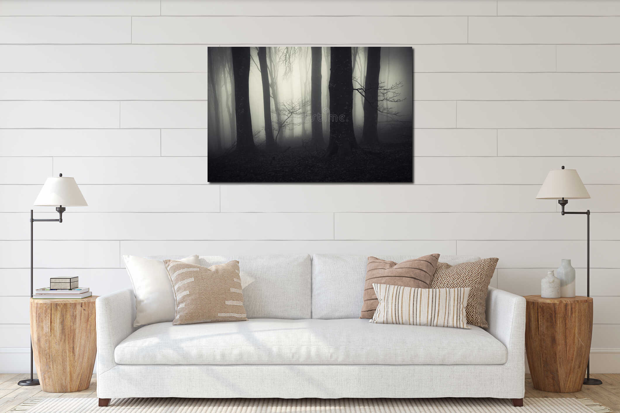 Canvas hanging interior mockup