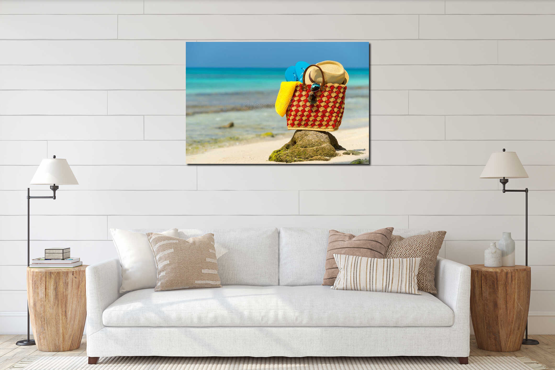 Canvas hanging interior mockup