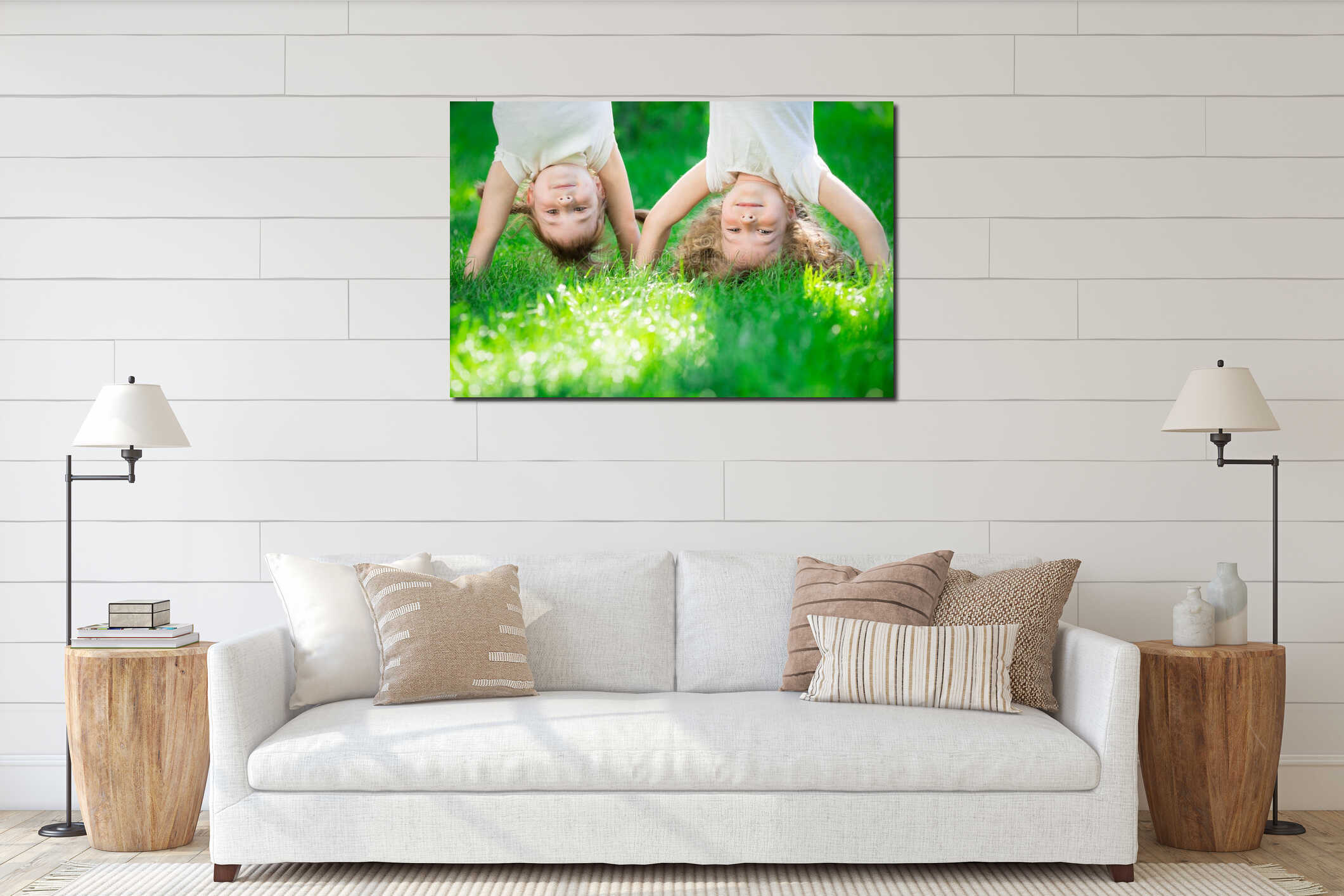Canvas hanging interior mockup