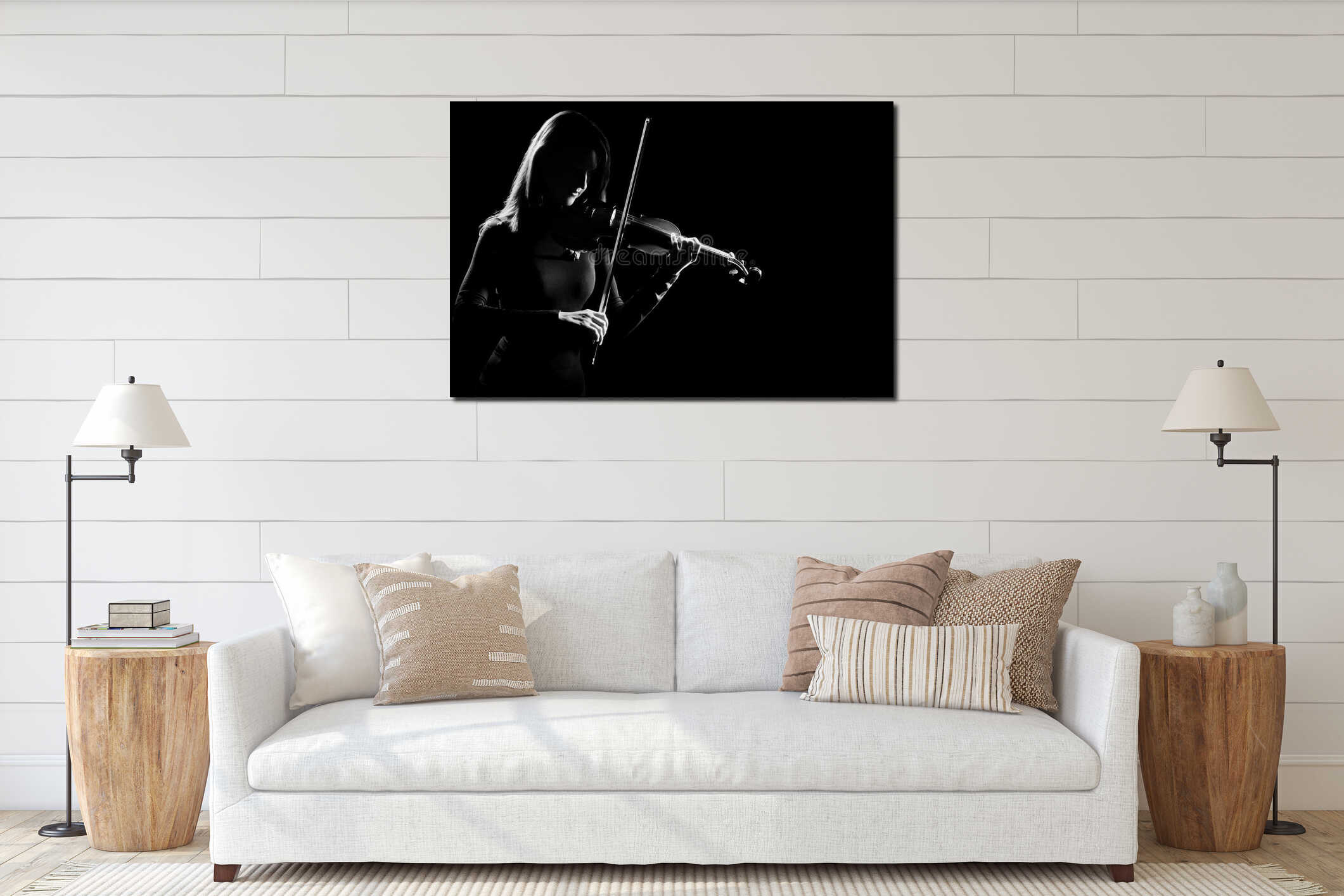 Canvas hanging interior mockup