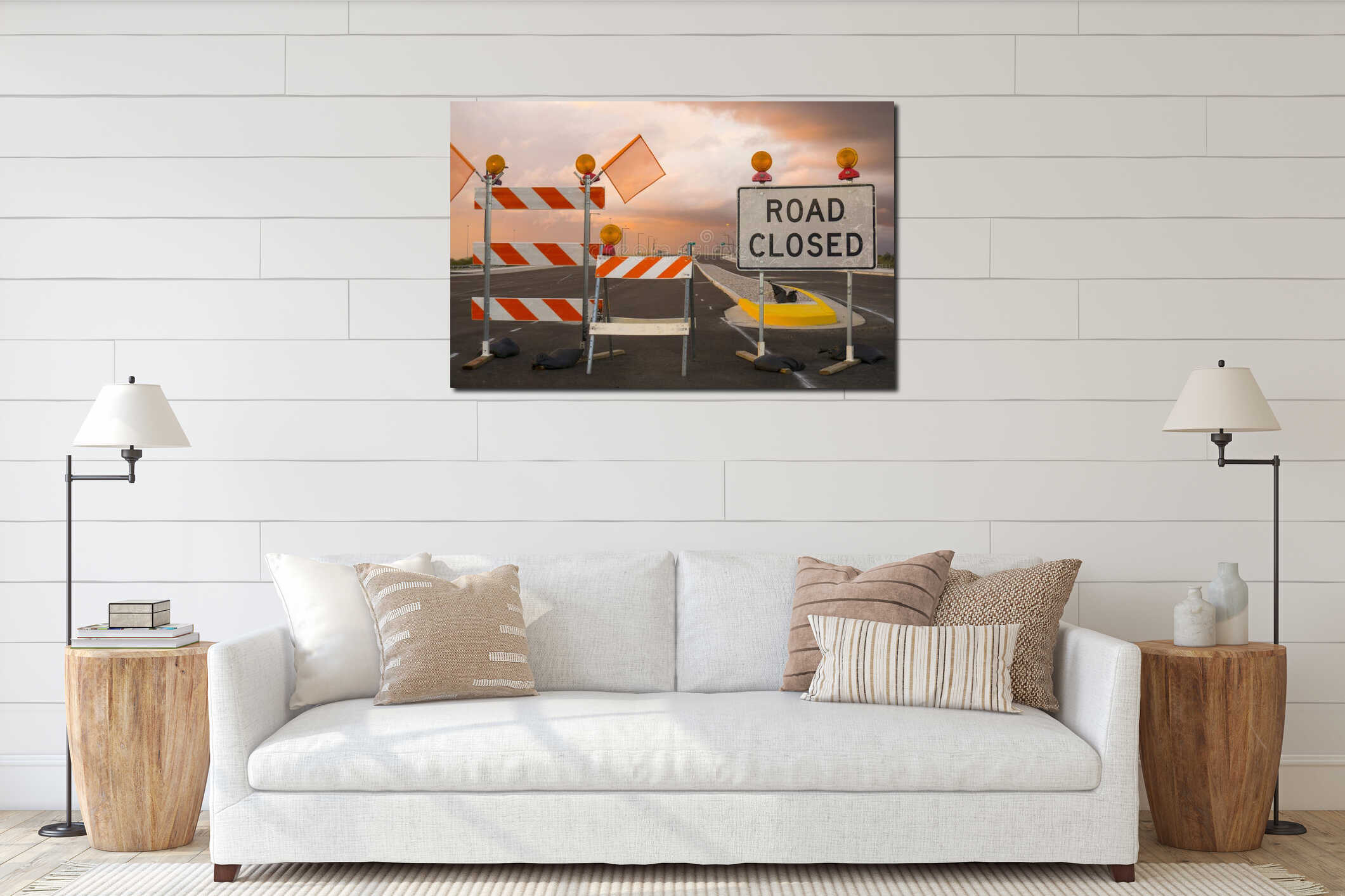 Canvas hanging interior mockup