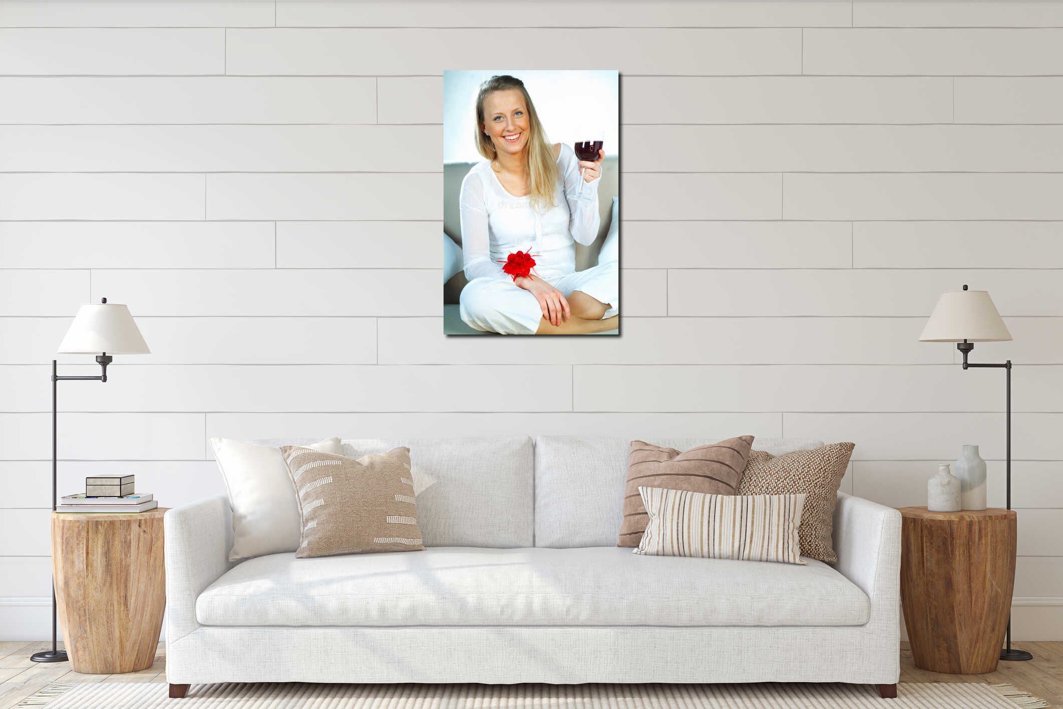 Canvas hanging interior mockup