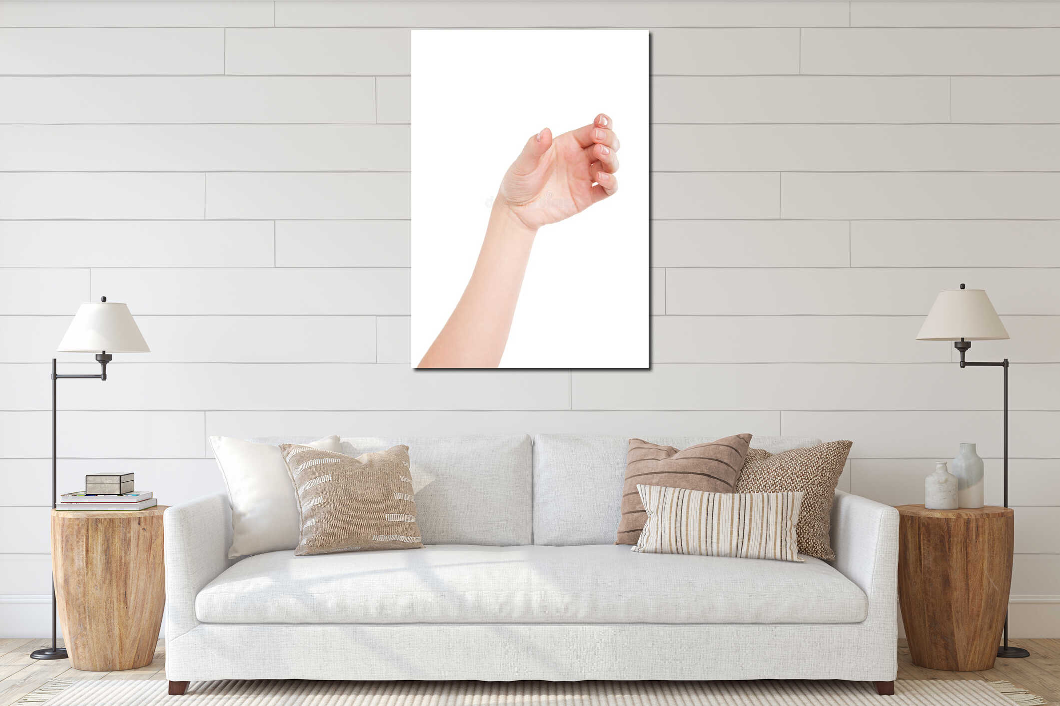 Canvas hanging interior mockup