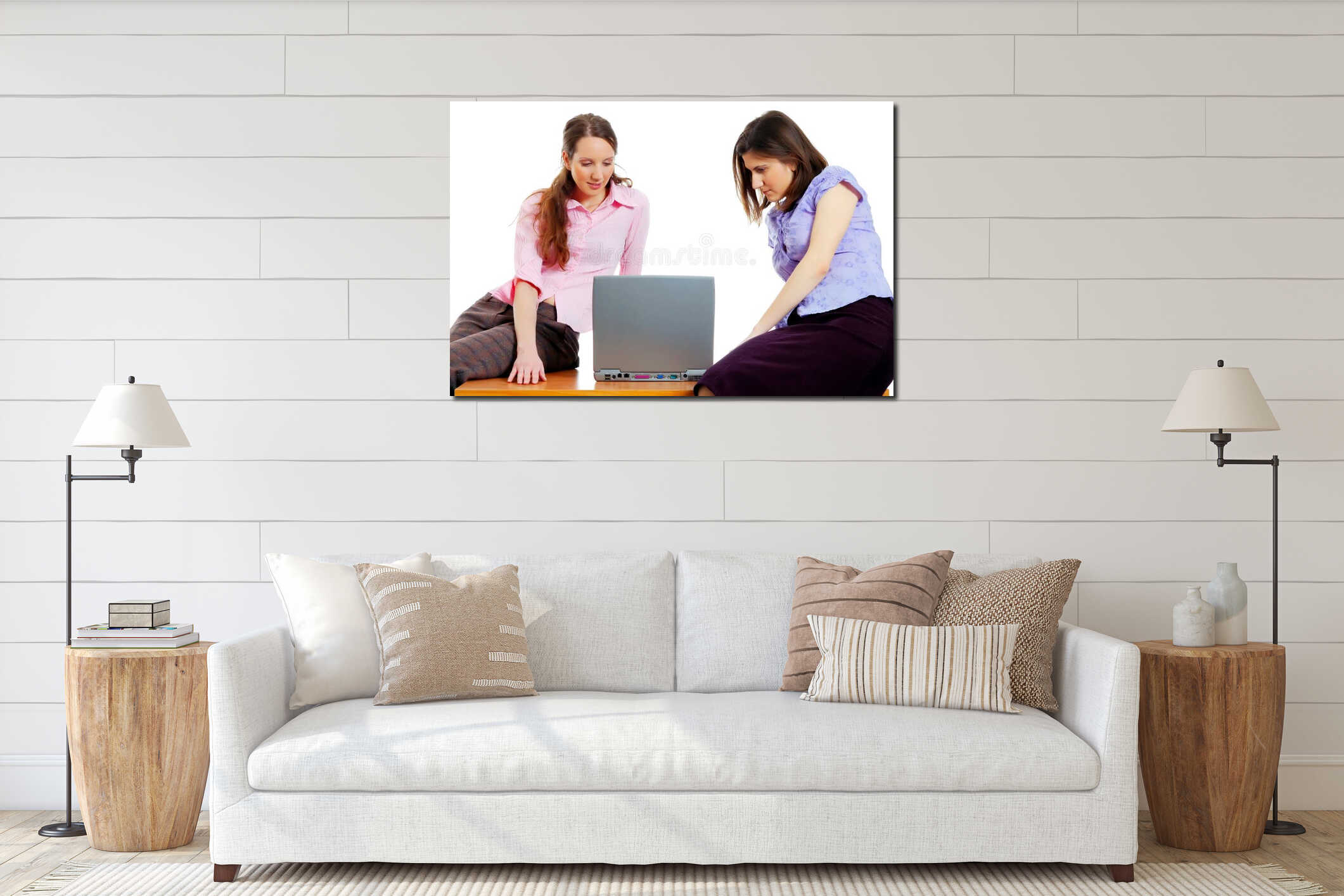 Canvas hanging interior mockup