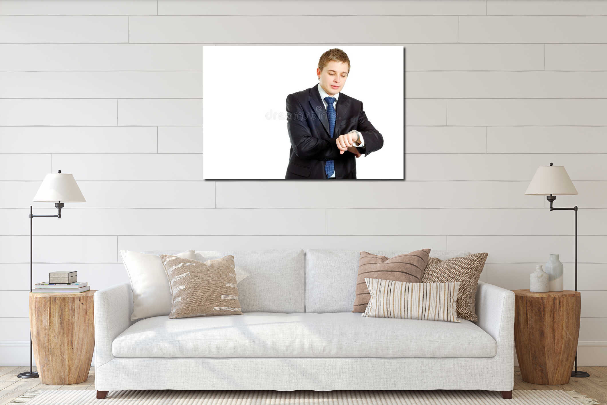 Canvas hanging interior mockup