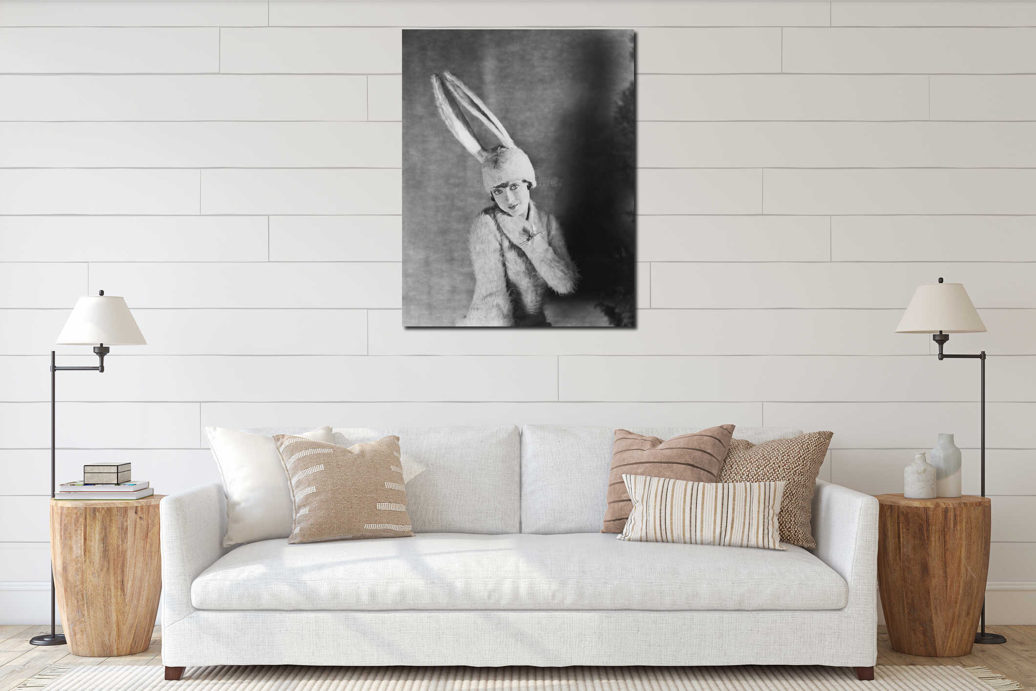 Canvas hanging interior mockup