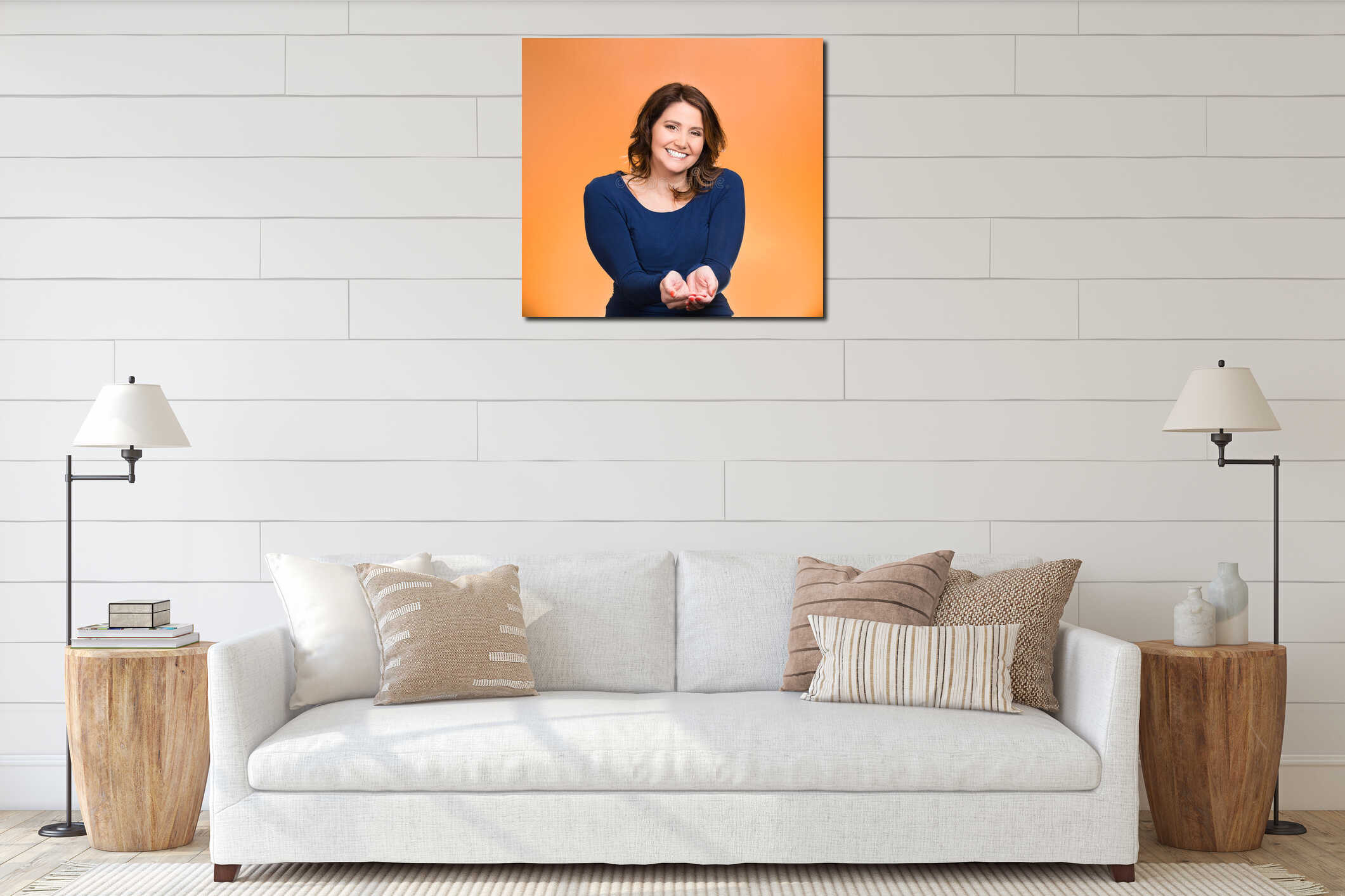 Canvas hanging interior mockup