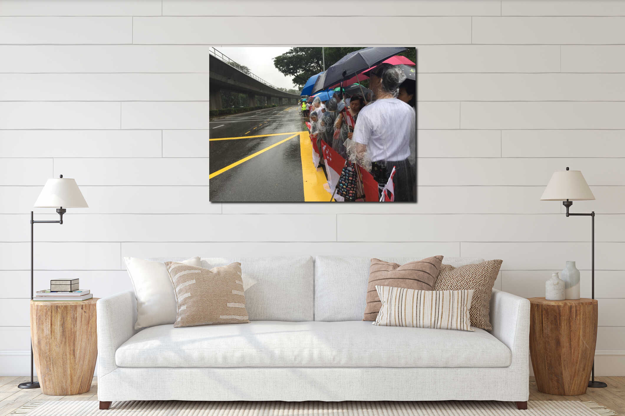 Canvas hanging interior mockup